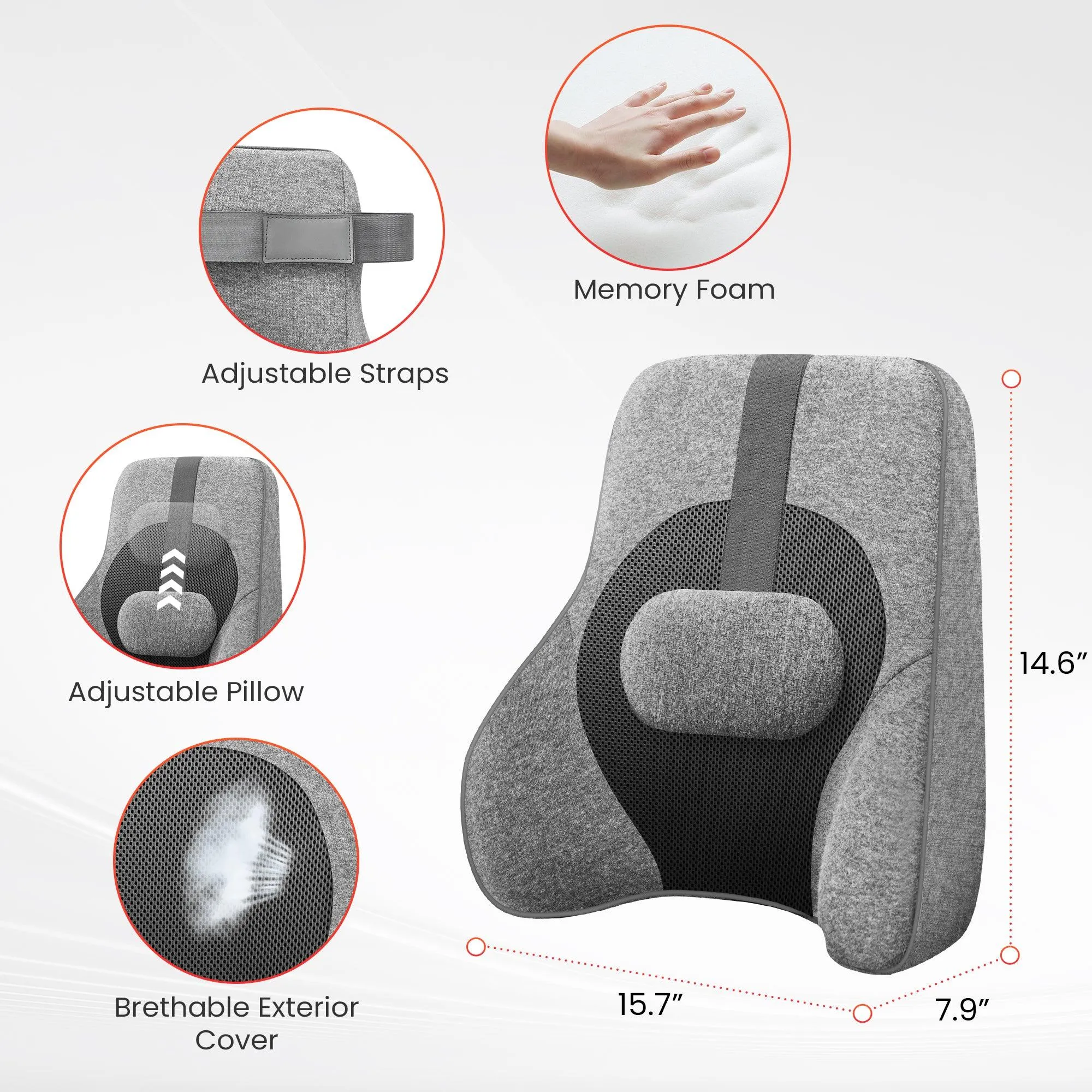 Back Lumbar Support Pillow for Office Chair Car Gaming Chair CF-1503S