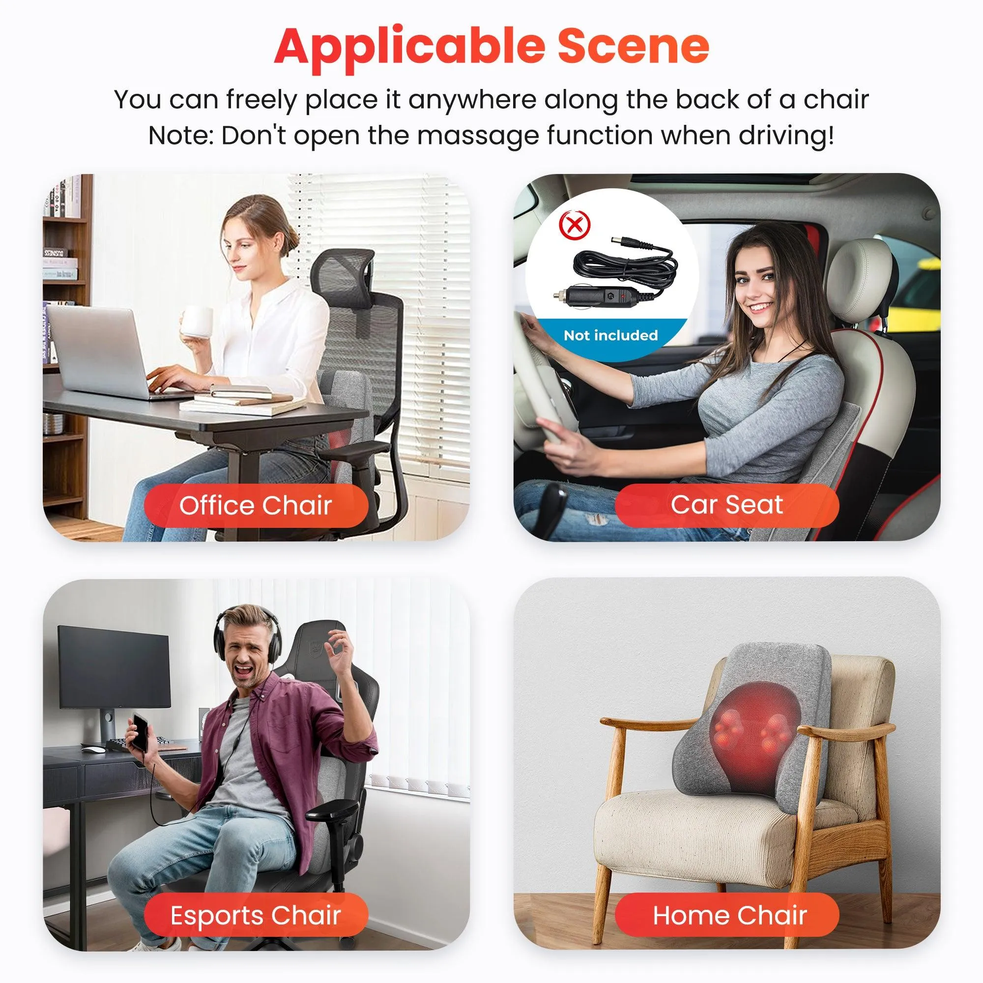 Back Lumbar Support Pillow for Office Chair Car Gaming Chair CF-1503S