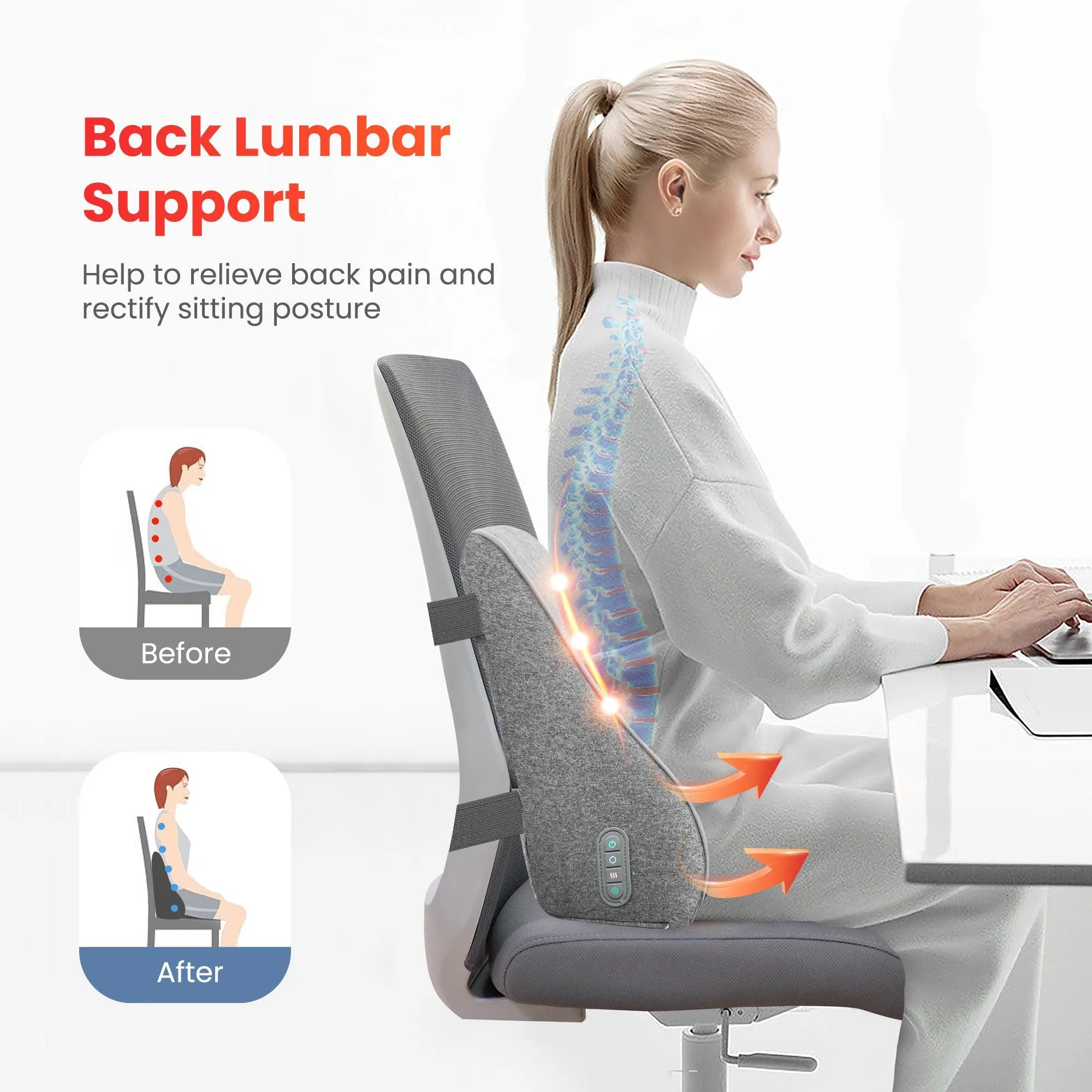 Back Lumbar Support Pillow for Office Chair Car Gaming Chair CF-1503S