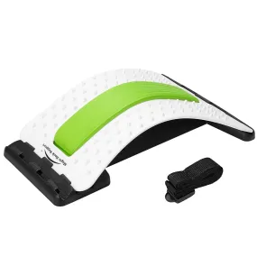 Back Stretcher - Lower and Upper Back Pain Relief, Lumbar Stretching Device，Posture Corrector - Back Support for Office Chair | Get Muscle Tension (White/Green) White/Green