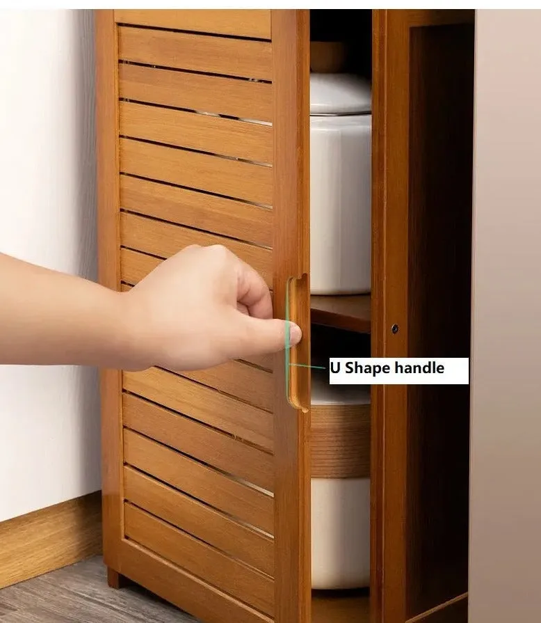 Bamboo Shelf Narrow Tall Corner Shelf Organizer Display Shelf Small Space Storage Shelf BSO06