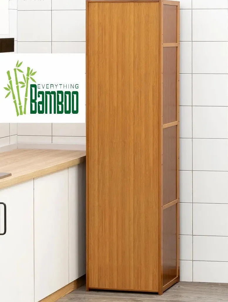 Bamboo Shelf Narrow Tall Corner Shelf Organizer Display Shelf Small Space Storage Shelf BSO06