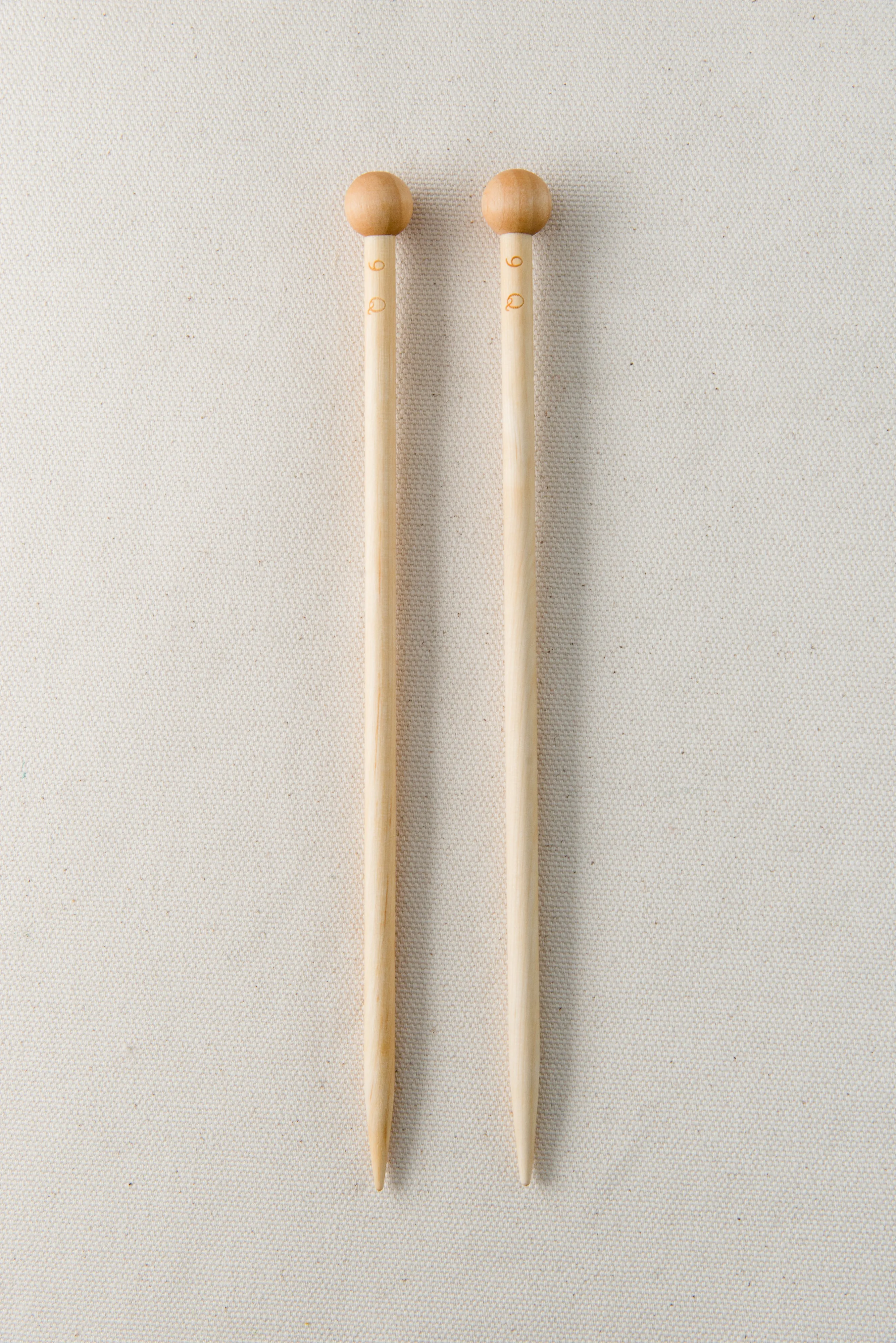 birch 7" straight knitting needles