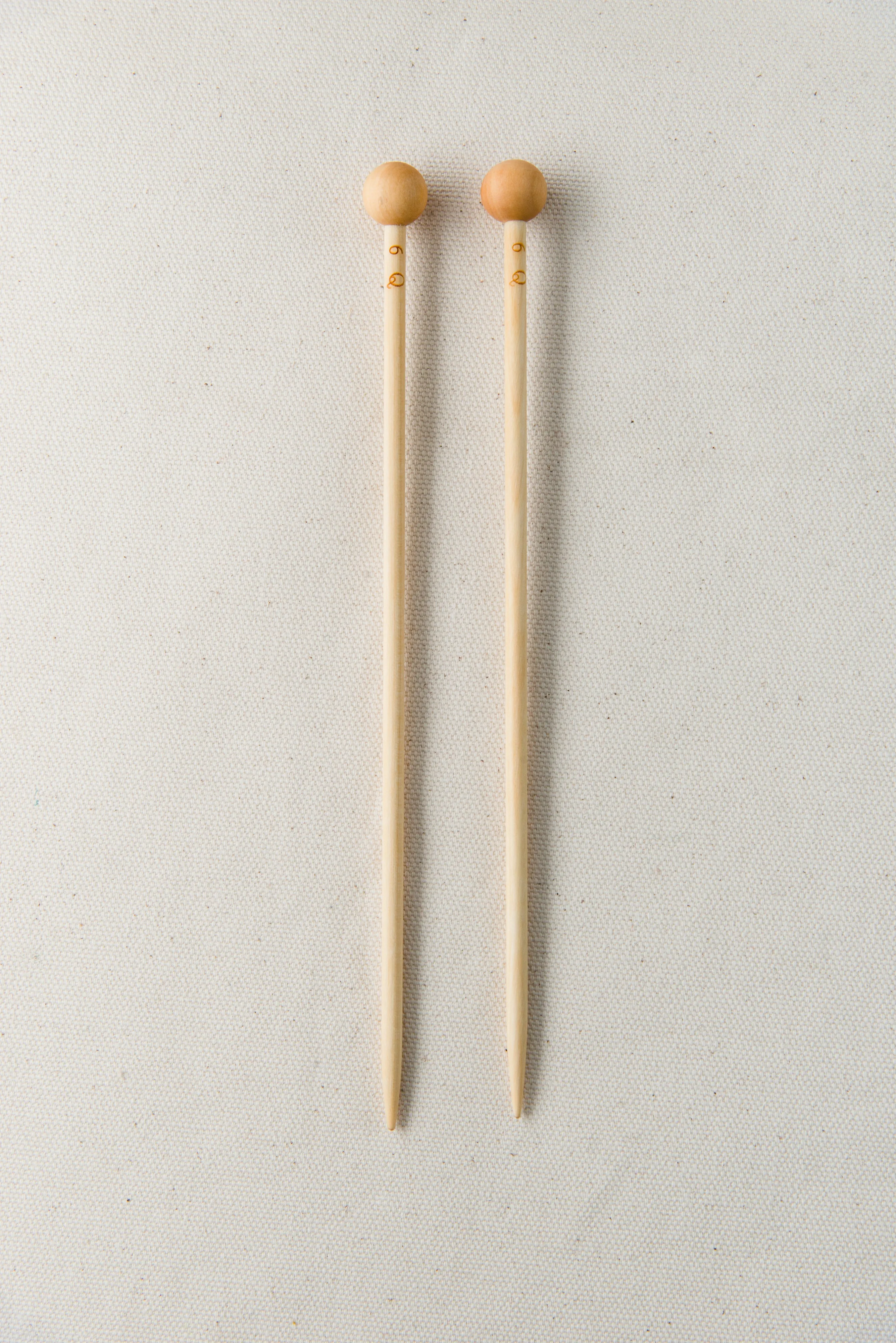 birch 7" straight knitting needles