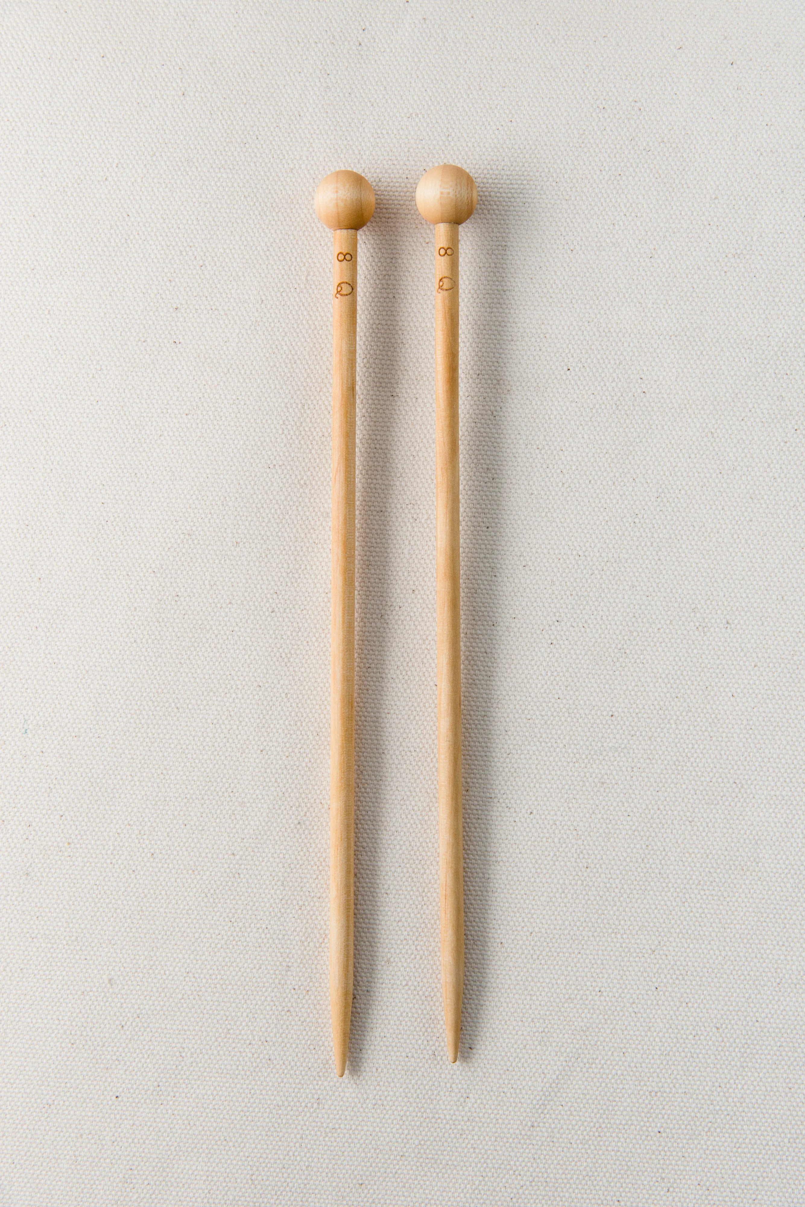 birch 7" straight knitting needles