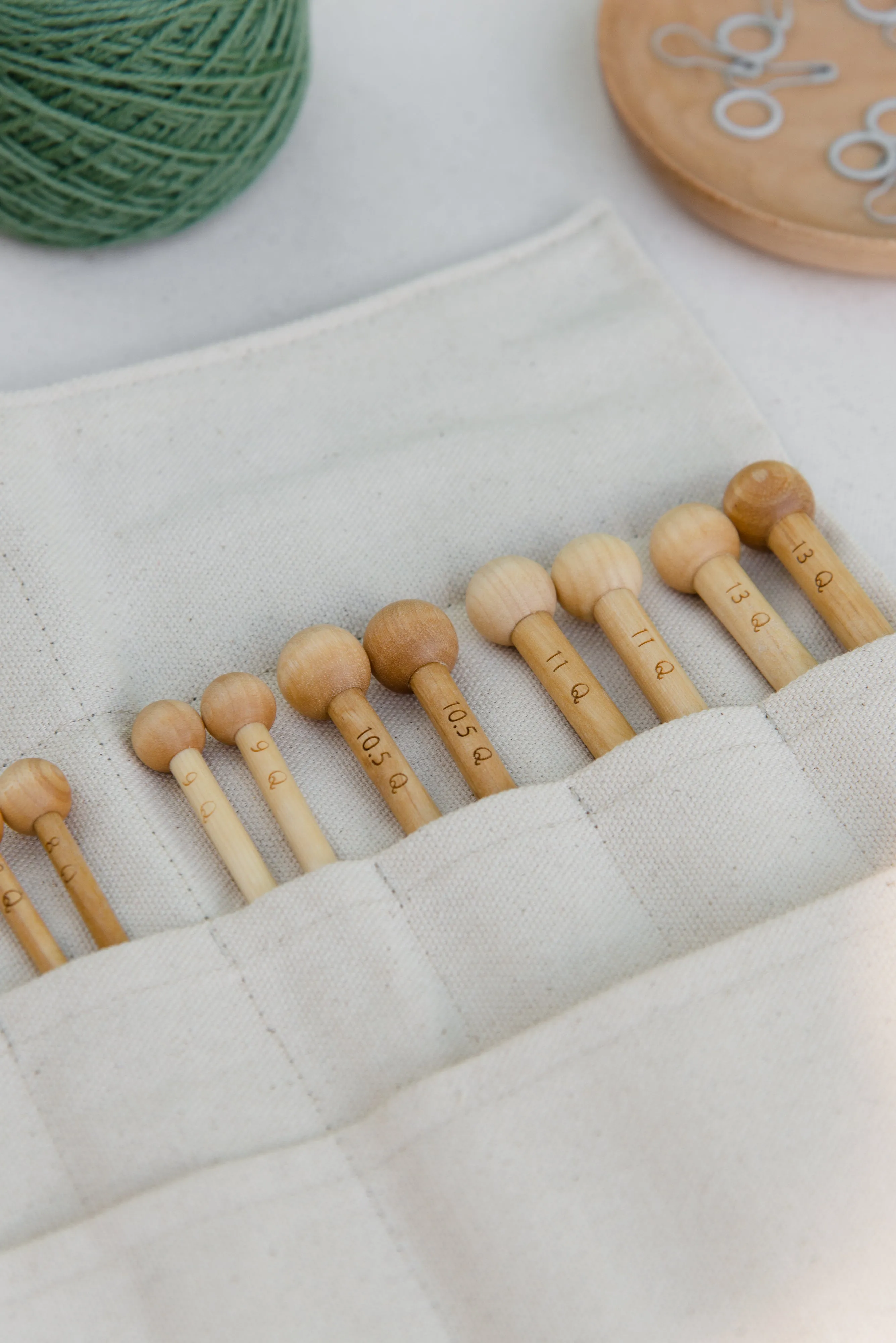 birch 7" straight knitting needles