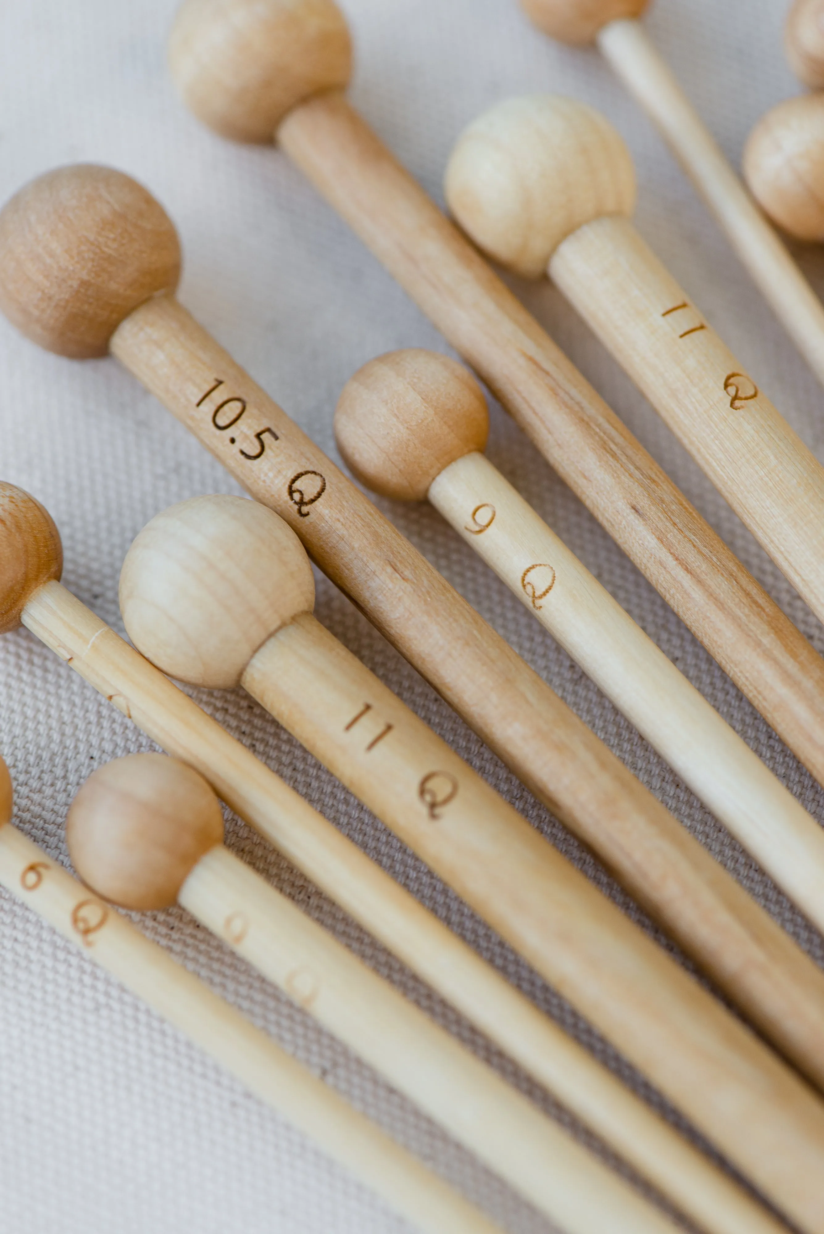 birch 7" straight knitting needles