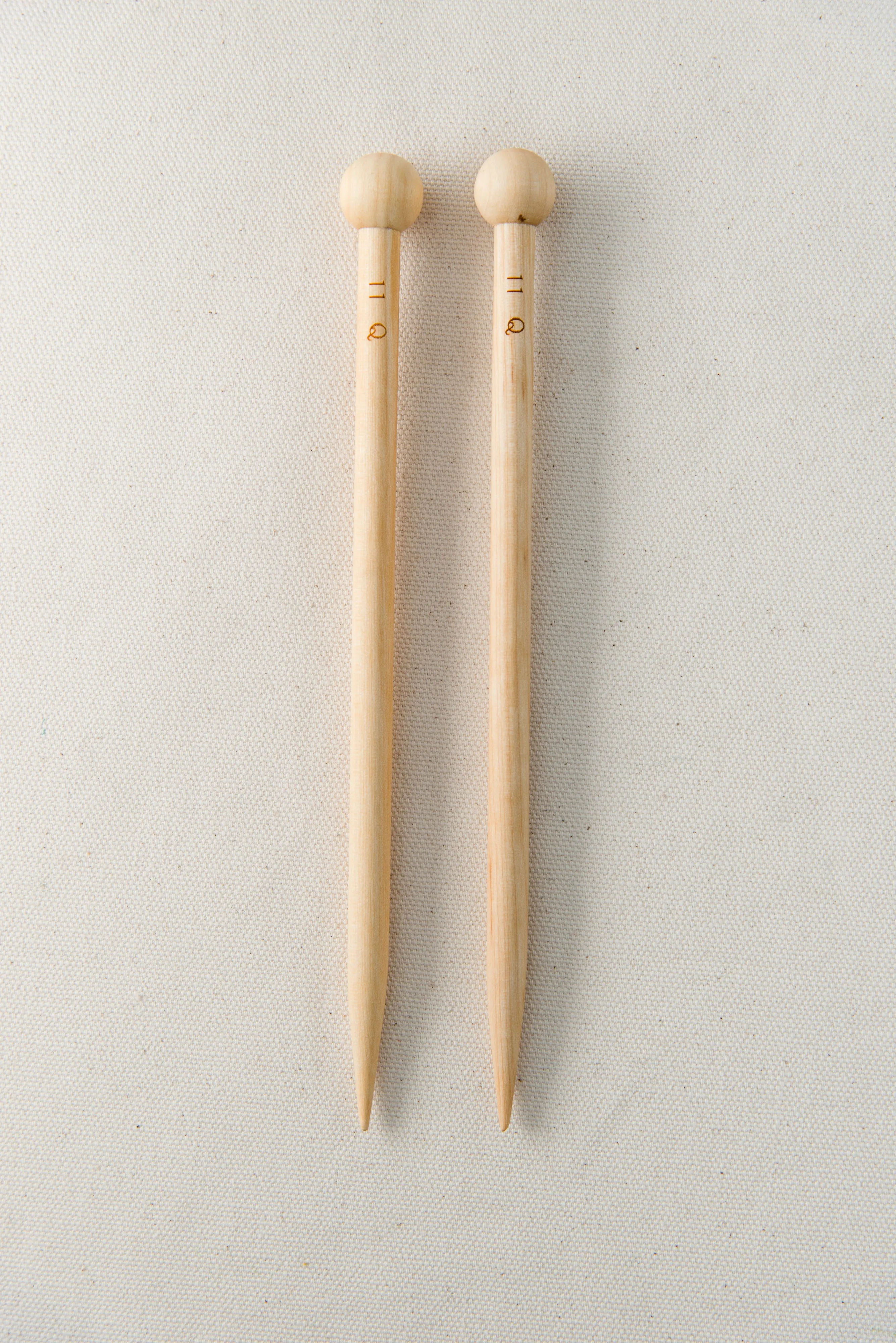 birch 7" straight knitting needles