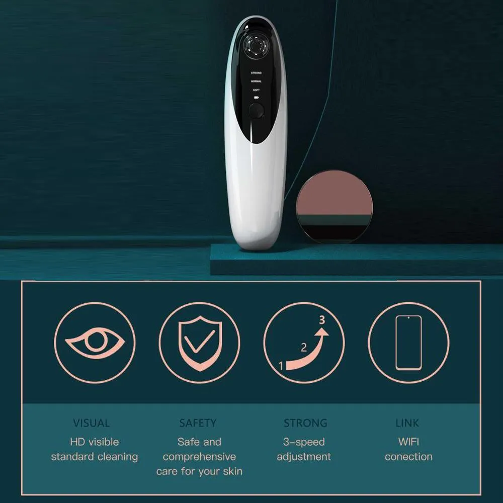 Blackhead Remover Vacuum with WiFi Camera, x10 Zoom Microscope Facial Tools with 3 Blackhead Sucker, Electric Blackhead Remover