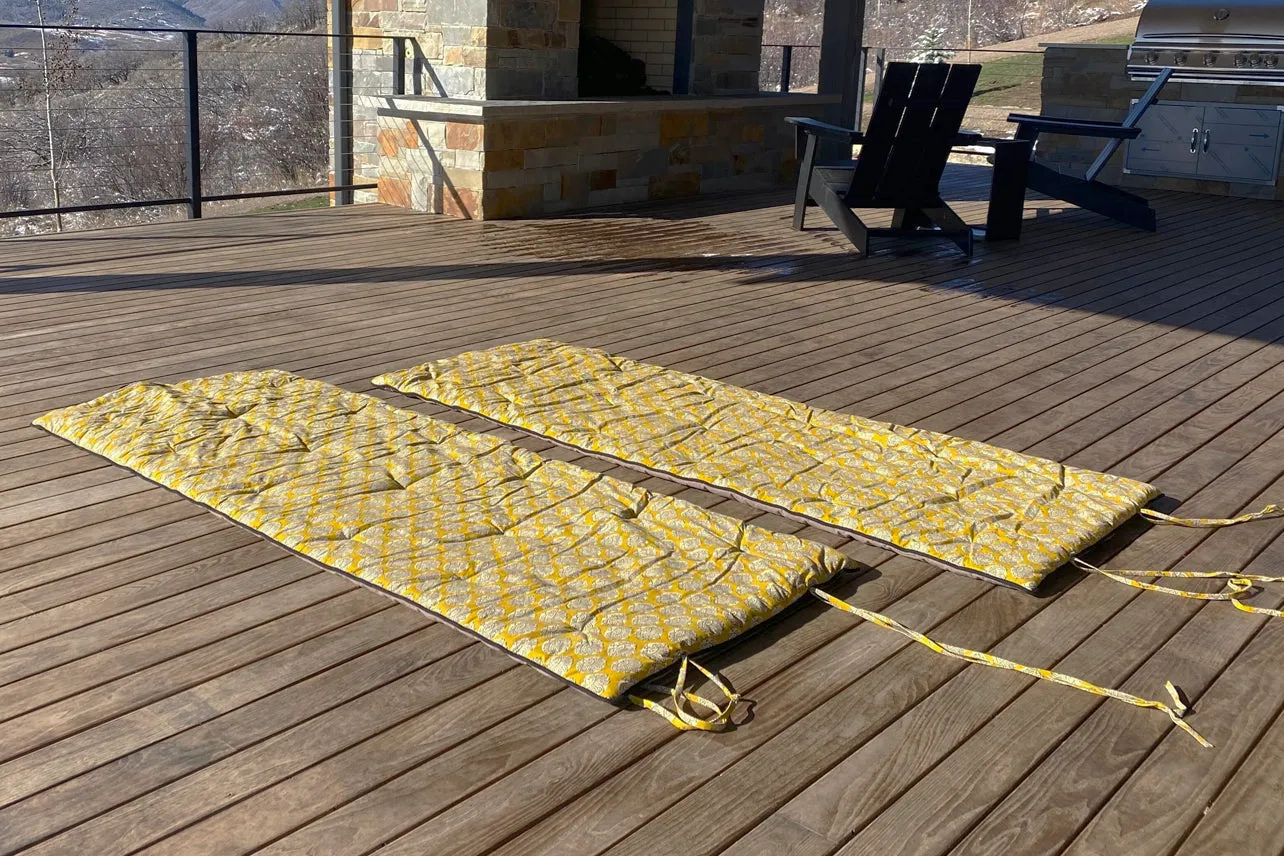 Block Print Restorative Yoga Mat with Towel and Carrying Case