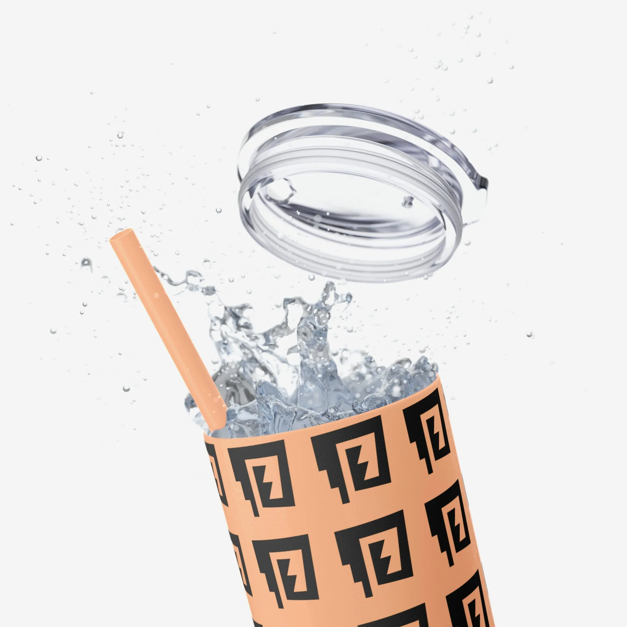 Blue Rain Tumbler with Straw