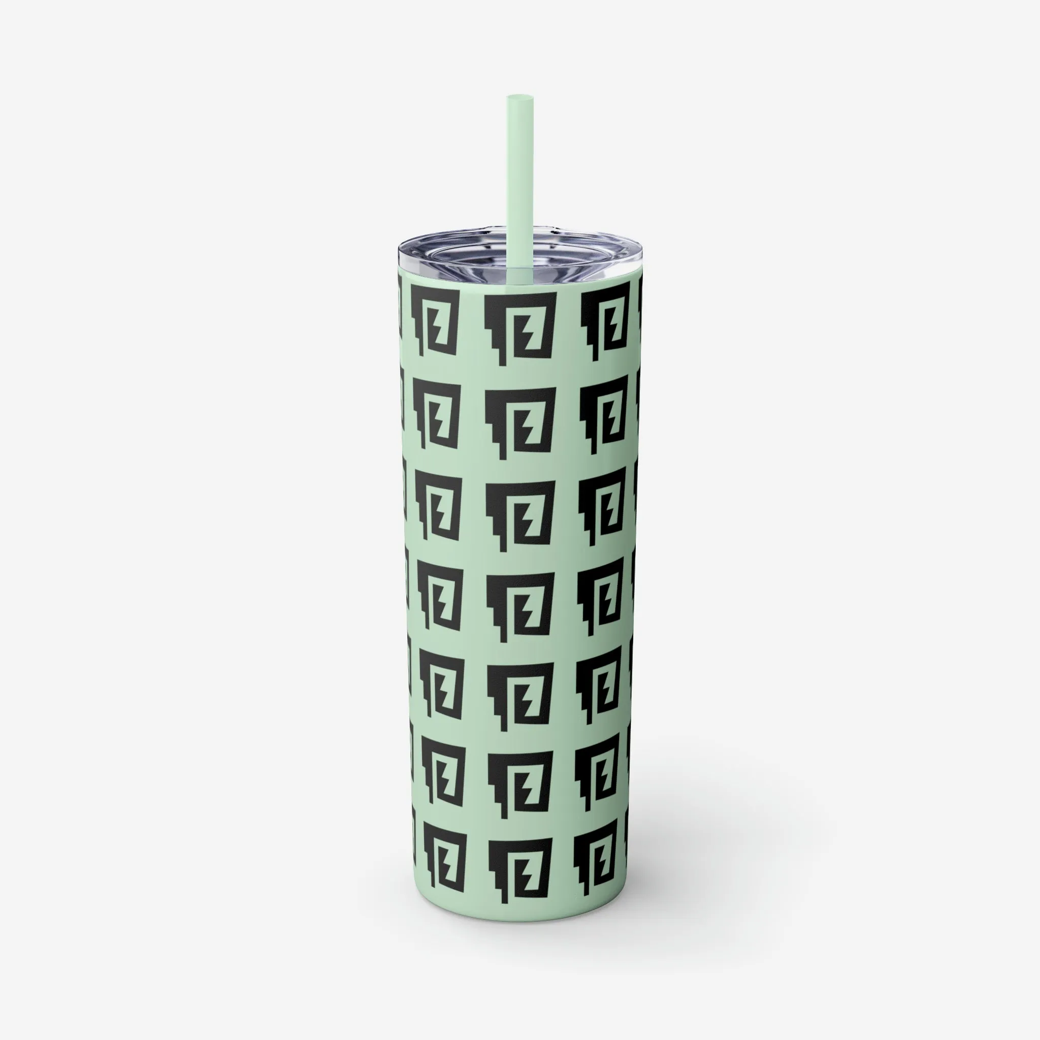 Blue Rain Tumbler with Straw