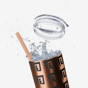 Blue Rain Tumbler with Straw