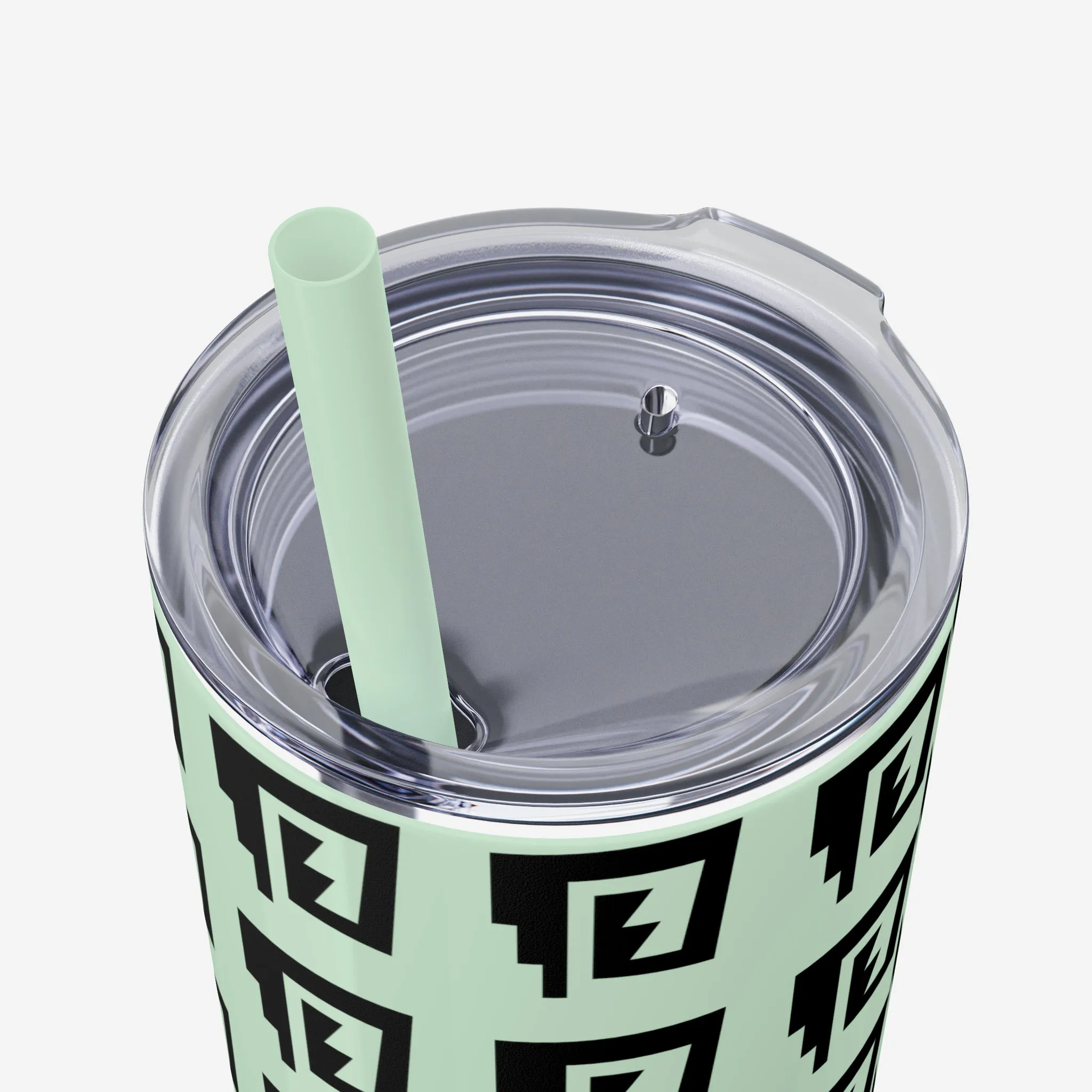 Blue Rain Tumbler with Straw