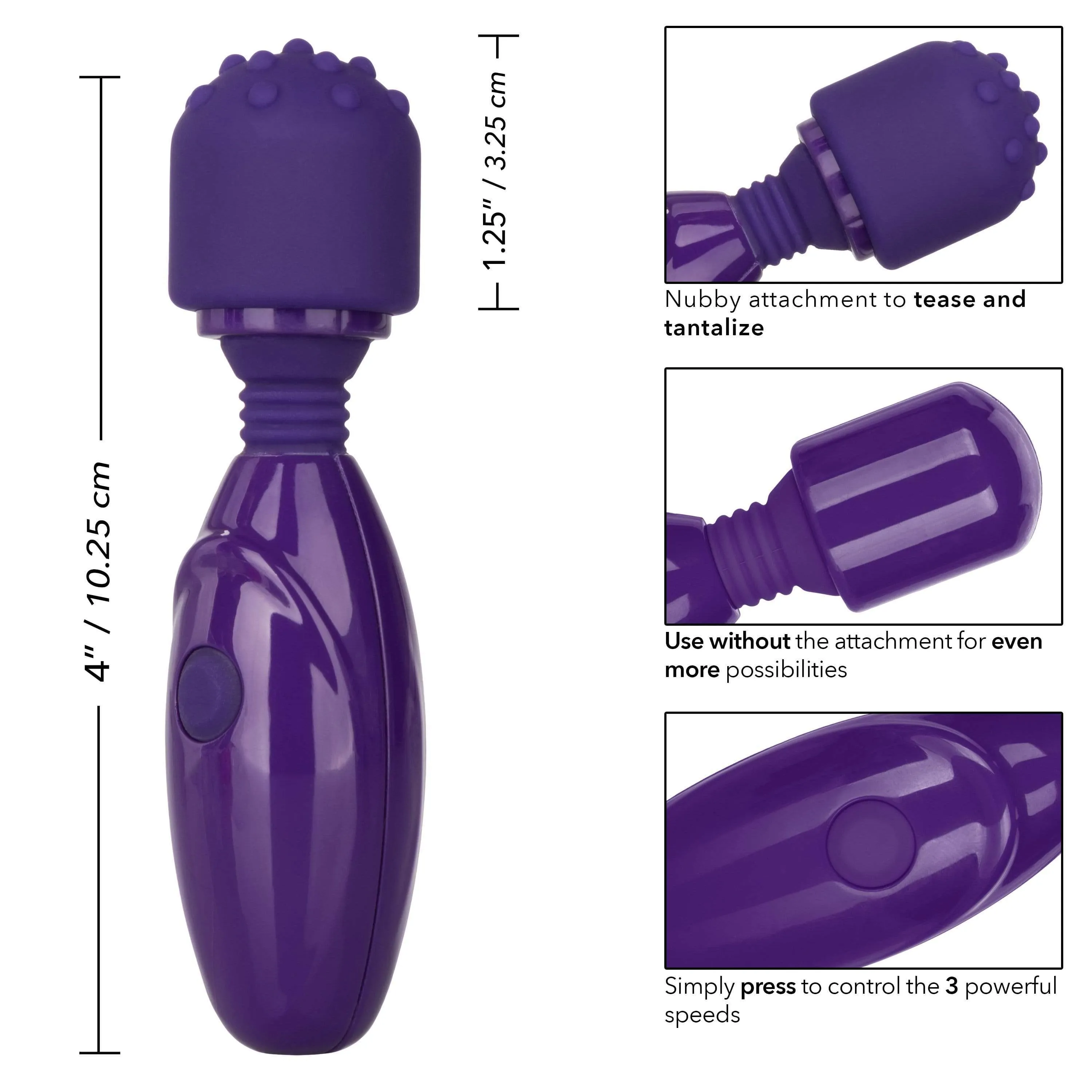California Exotics - Tiny Teasers Nubby Mini Wand Massager (Purple)