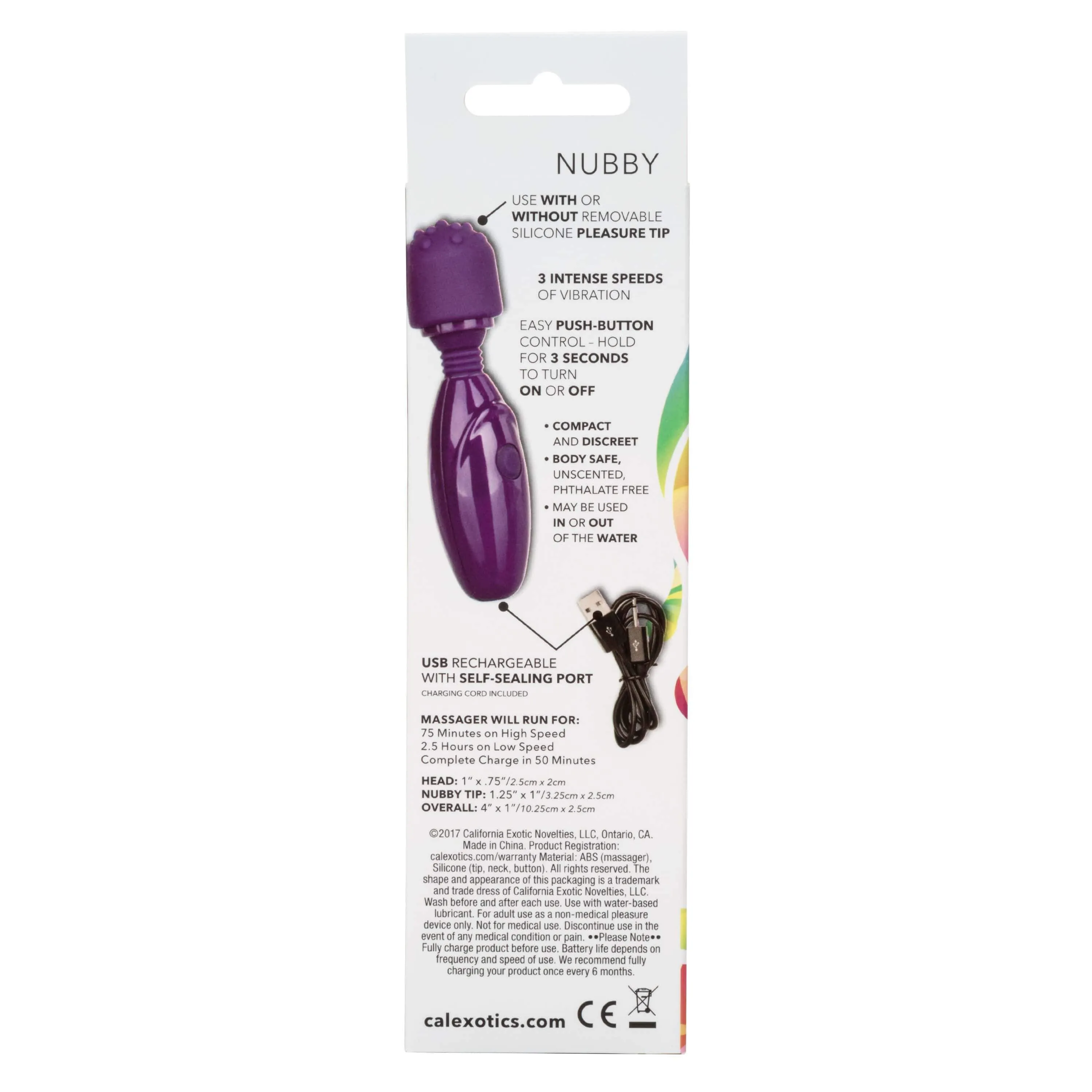 California Exotics - Tiny Teasers Nubby Mini Wand Massager (Purple)