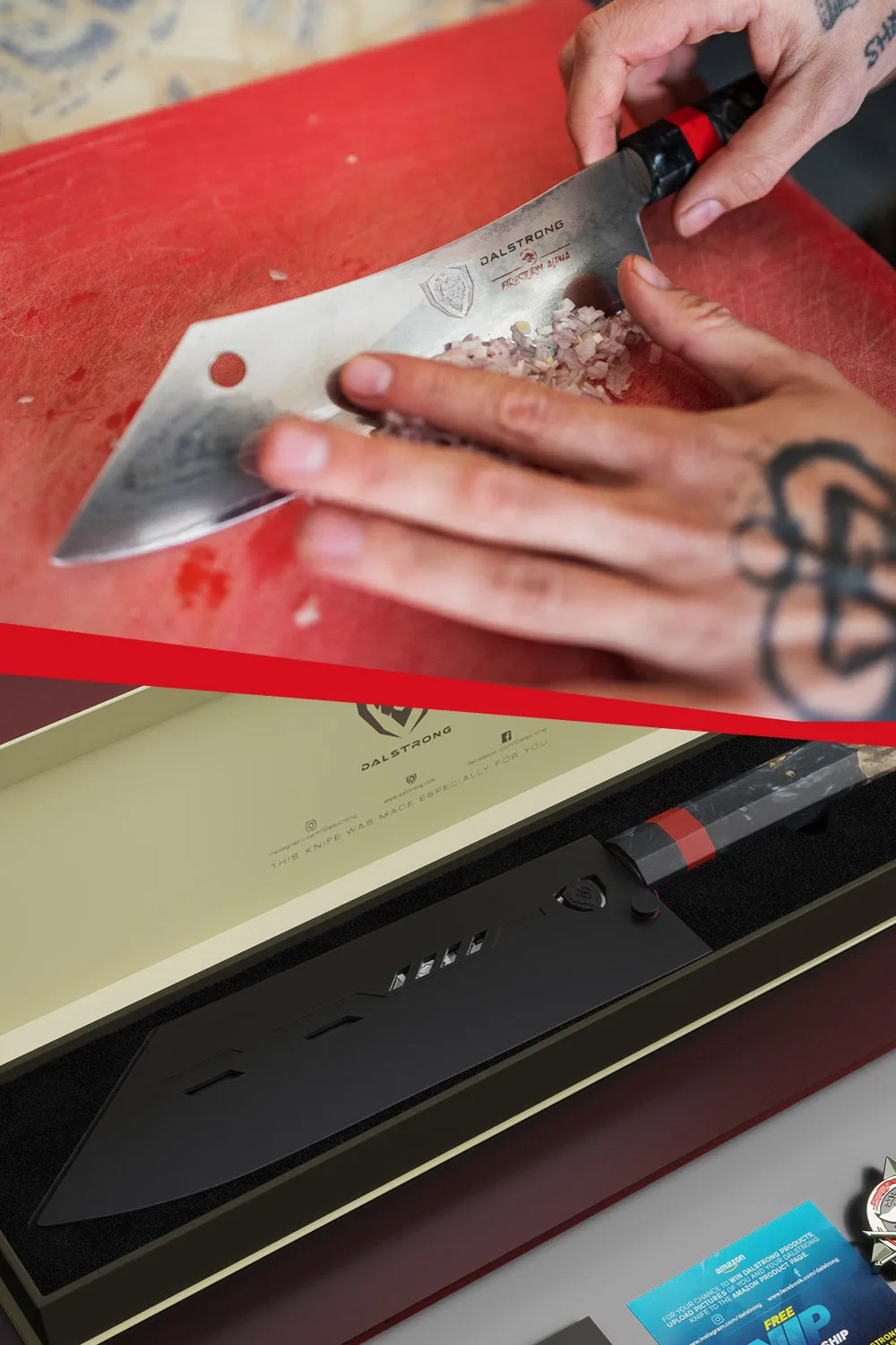 Chef & Cleaver Hybrid Knife 8" | "The Crixus" | Firestorm Alpha Series | Dalstrong ©