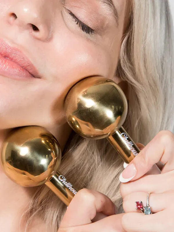 Chill Globes Ice Massage Facial Tool: Gold