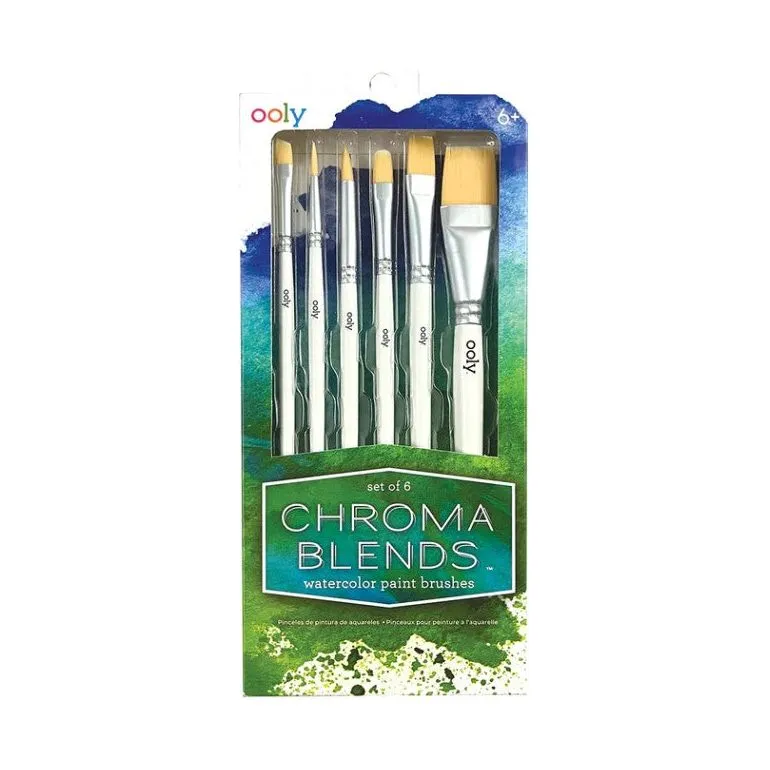 Chroma Blends Watercolor Paint Brushes - Set of 6