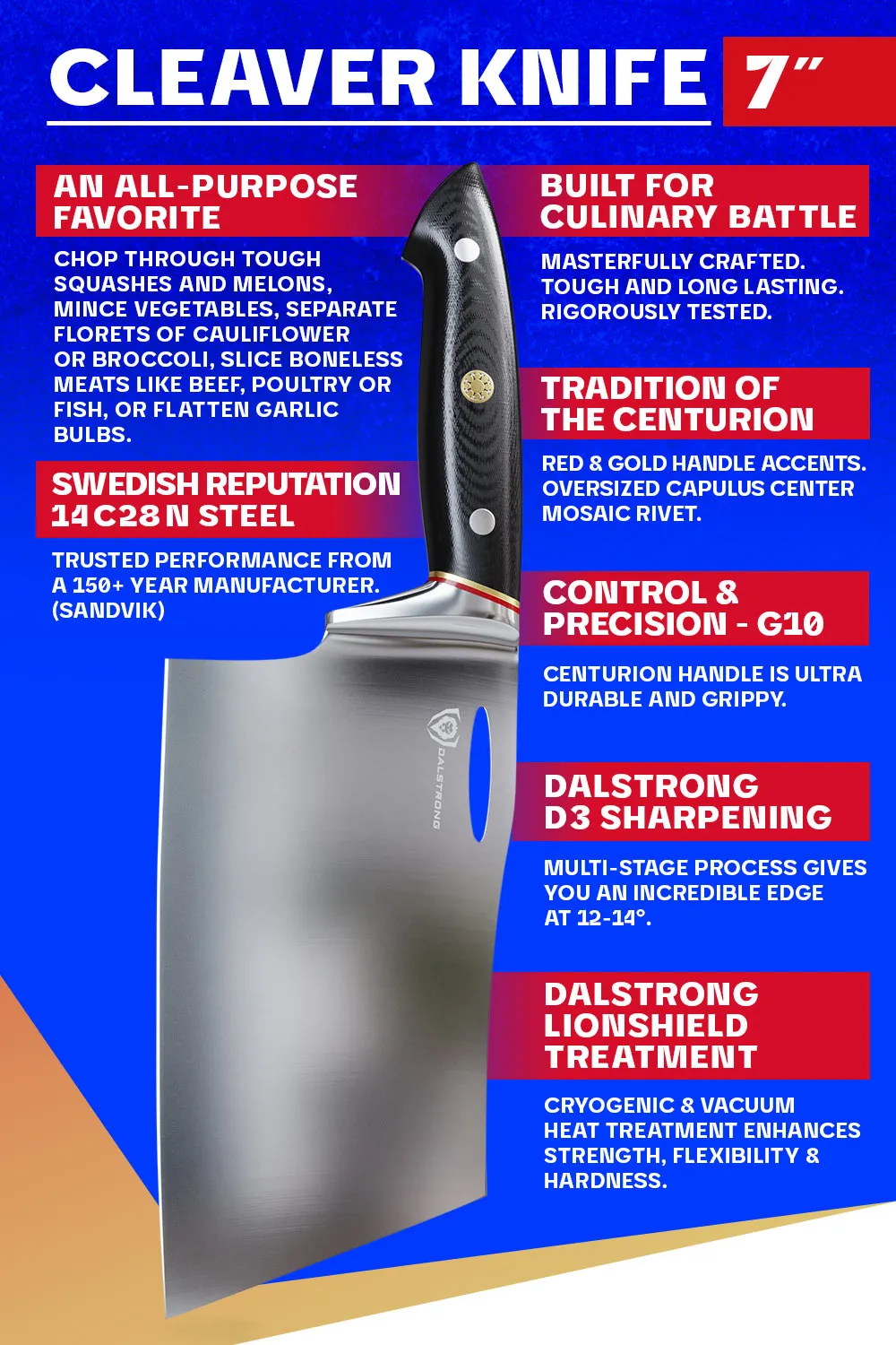 Cleaver Knife 7" | Centurion Series | Dalstrong ©