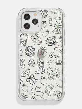 Coquette Doodle Shock iPhone Case