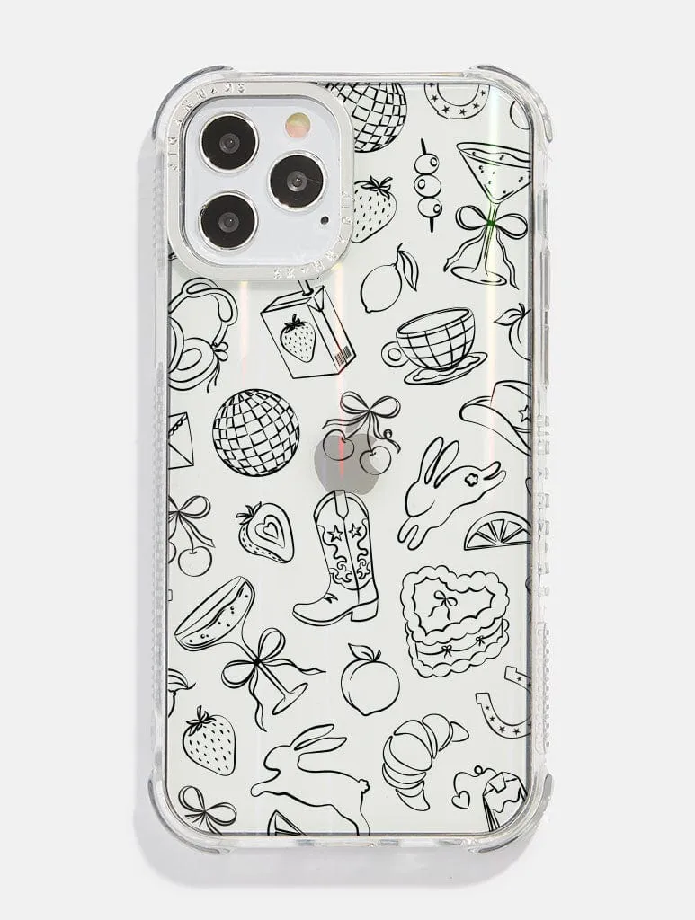 Coquette Doodle Shock iPhone Case
