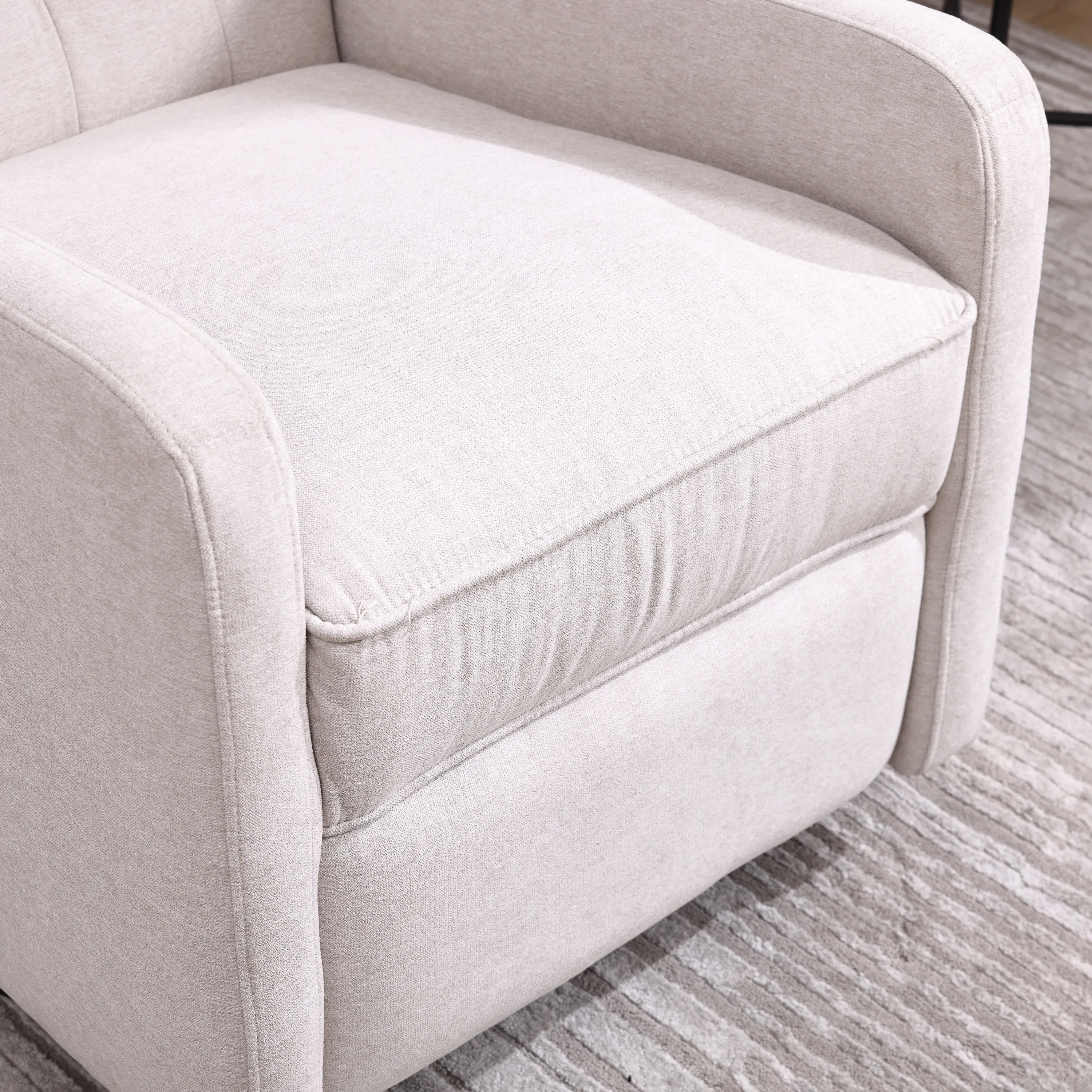 Davina Swivel Rocking Recliner Chair - Beige