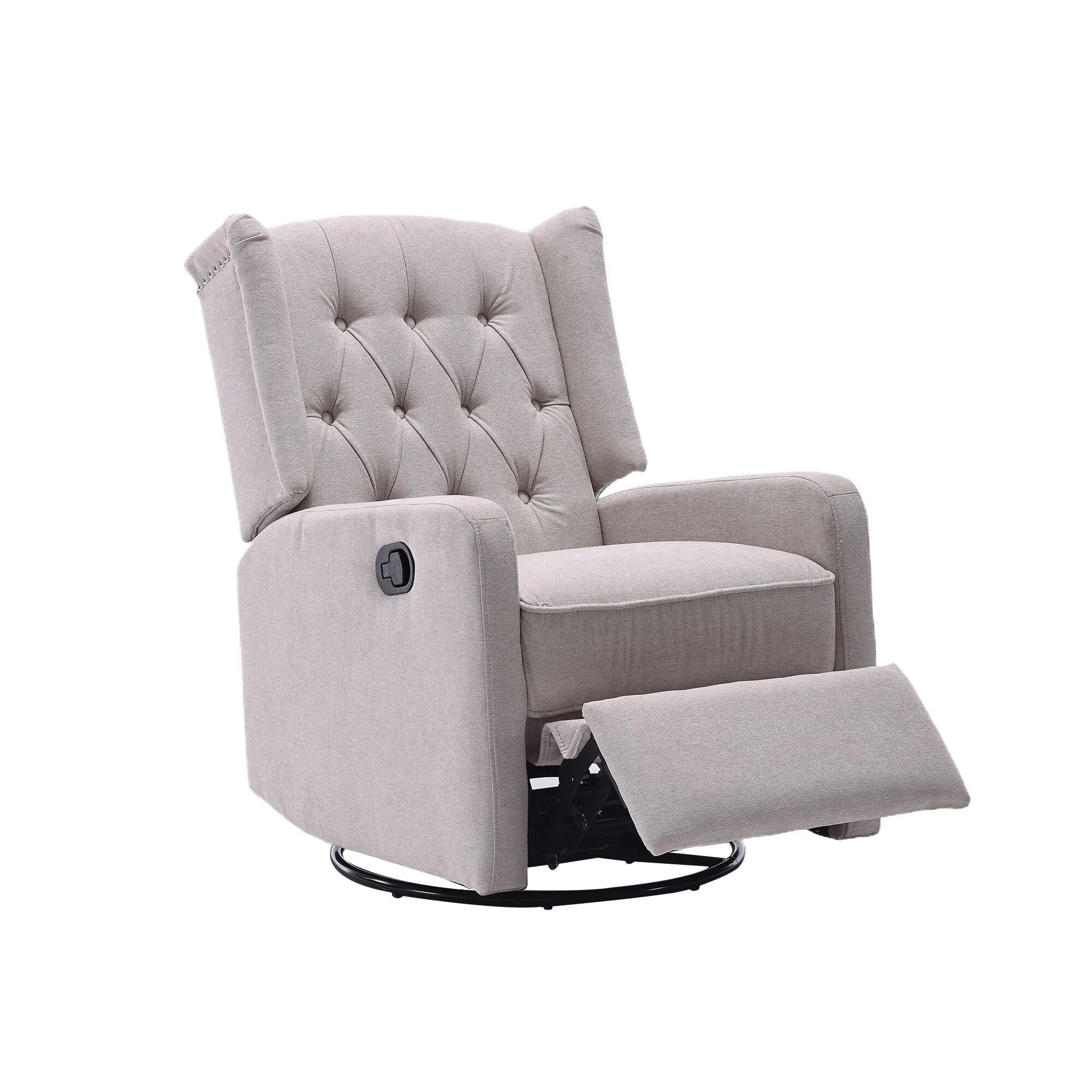 Davina Swivel Rocking Recliner Chair - Beige