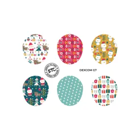 Dexcom G7/Dexcom One  Sensor Sticker (Santa's Helpers) 6 pack