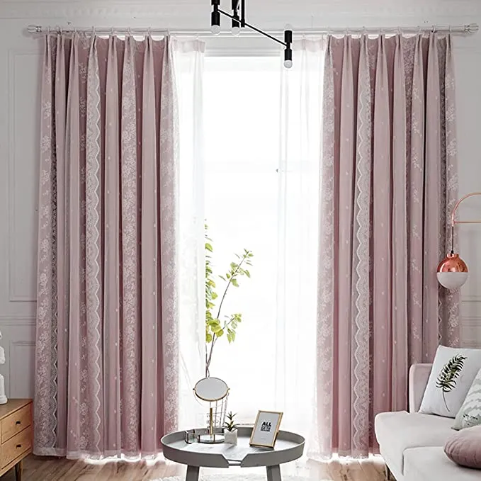 Double Layer Blackout Curtain with Tulle Overlay | Elegant Curtain For Living Room, Bedroom ( 53''W x 96''L - 1x Curtain Pannel,1x Sheer ).