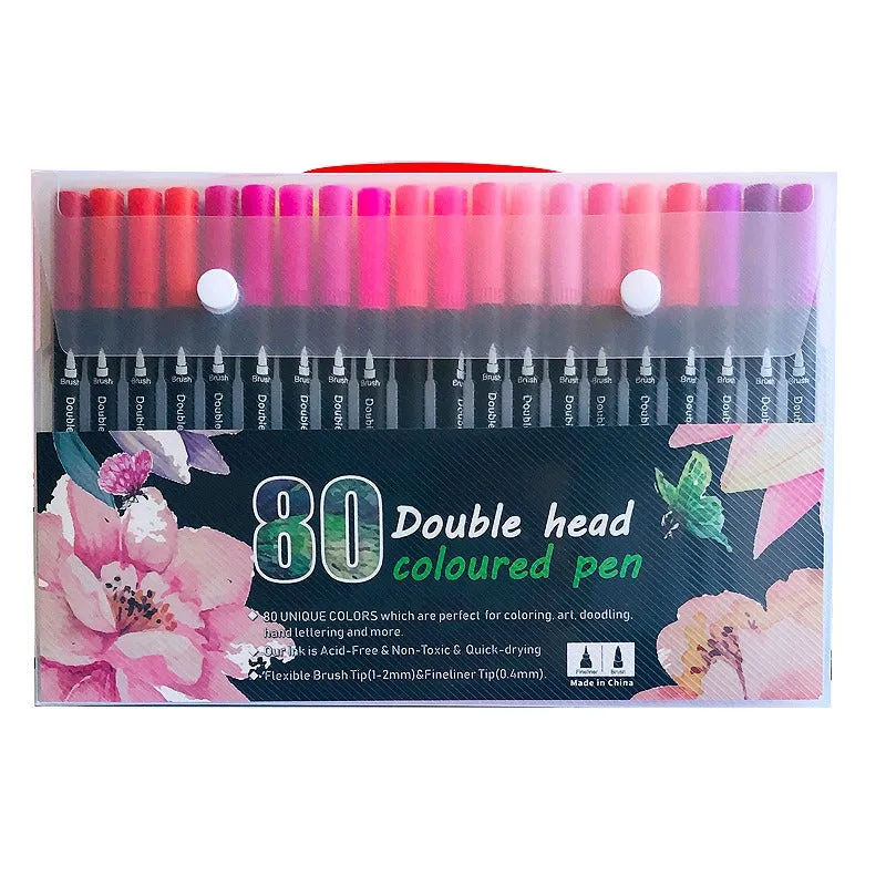 Double Tip Brush Marker set