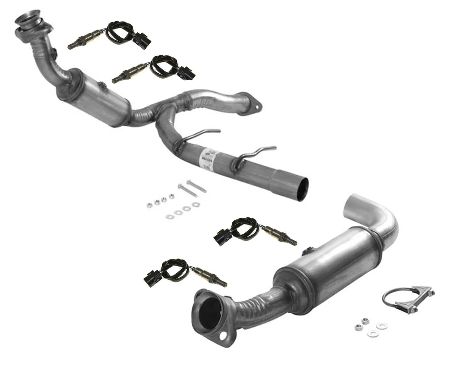 Engine Y Pipe with Dual Catalytic Converter W O2 for 2015-2017 Ford F150 5.0L V8