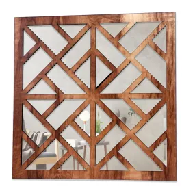 EVERMALL Wall Mirror Decor Panel | Wooden Hanging Wall Decor Frame for Living Room, Bedroom | Decorative Mirror Wooden Wall Hanging for Home Decor & Wall Decoration (2, Square)