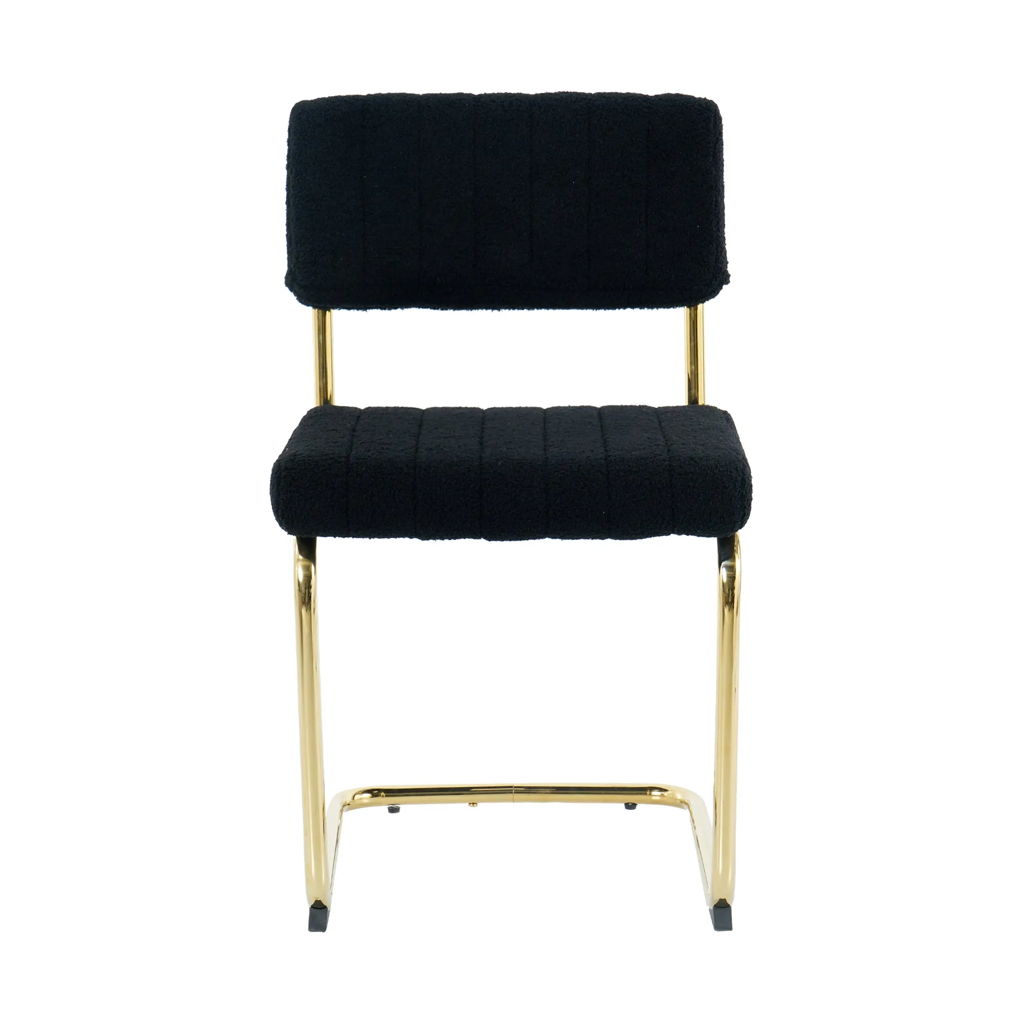 Ezell Dining Chairs with Gold Metal Leg (Set of 2) - Black