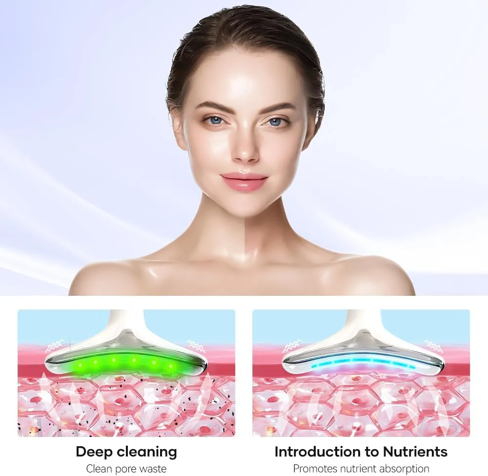 Face Massager, Anti-Wrinkle Face Device with 3 Modes 45°C for SkinTightening & Neck Lifting EMS Massage Face Toning Firming for Women