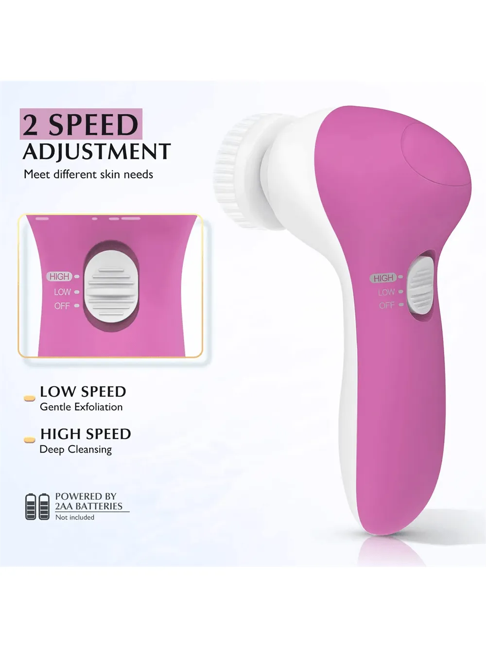 Facial Cleansing Brush, Waterproof Electric Face Scrub