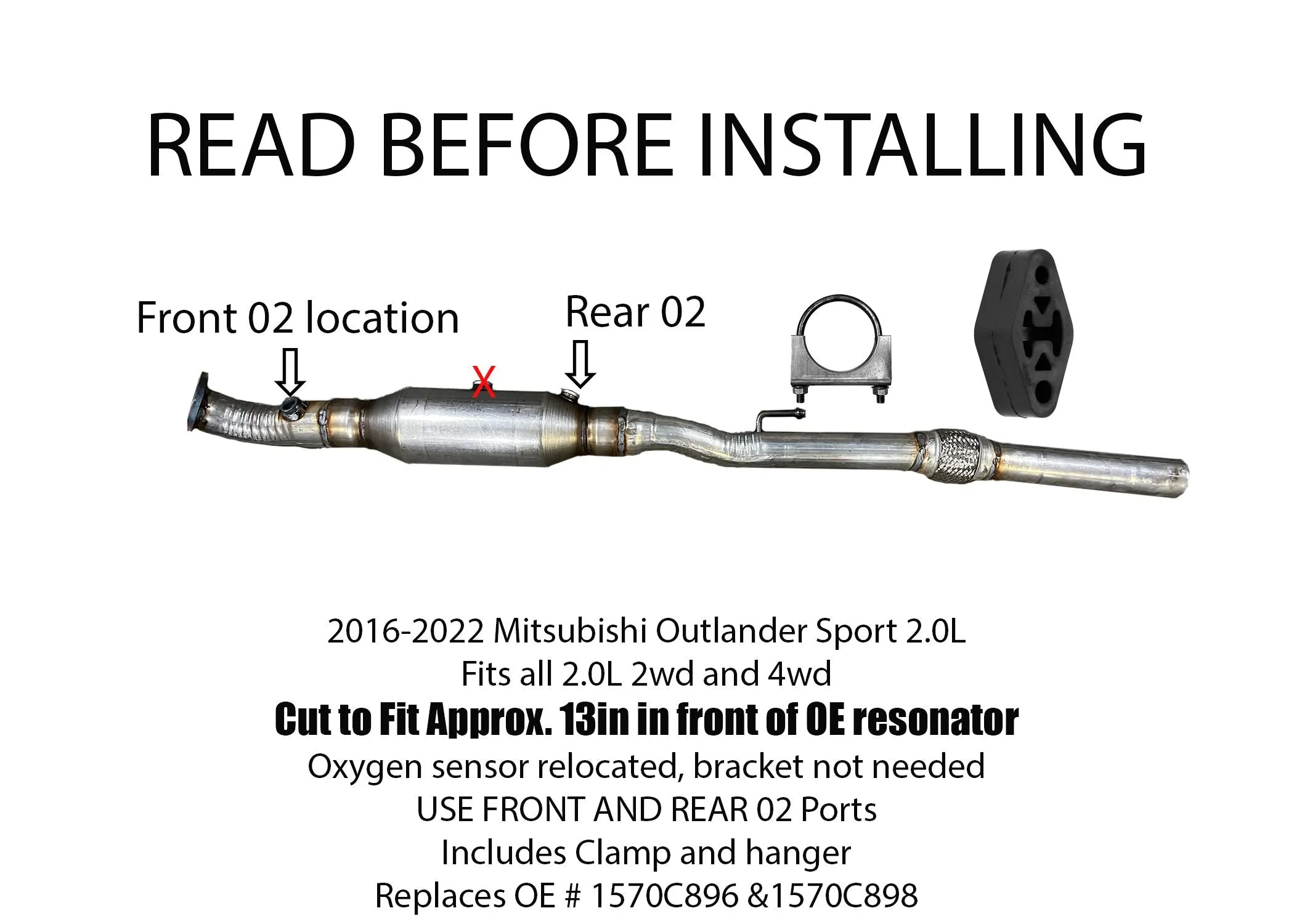 Fits 2016-2022 Mitsubishi Outlander Sport Catalytic Converter Fits 2.0L 2wd  4wd