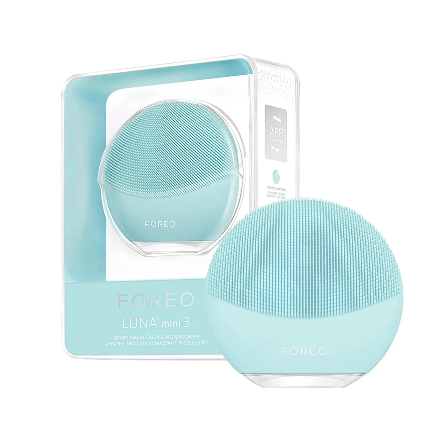 FOREO LUNA mini 3 facial cleansing brush-massager, turquoise