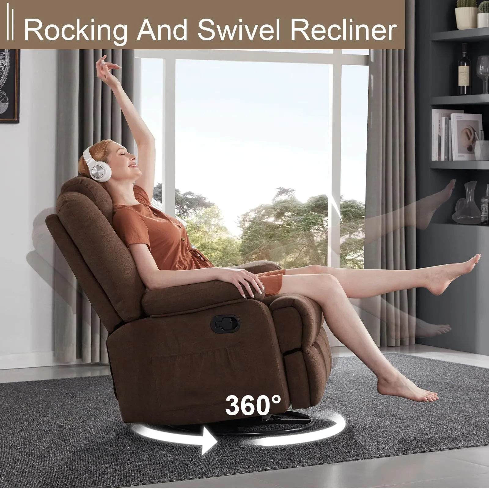 Fraser 360° Swivel Rocker Recliner - Brown