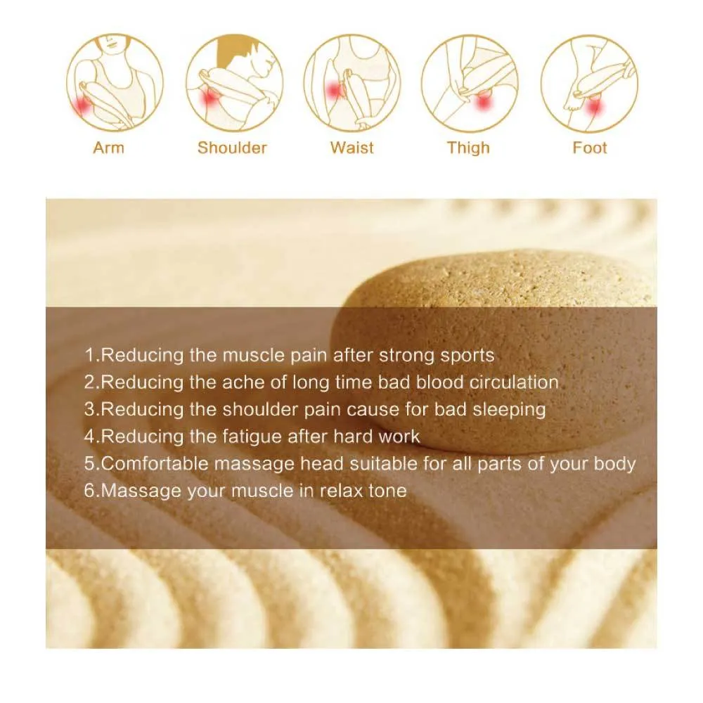 Full Body Handheld Massager Machine Champagne - 6 Massage Heads Neck