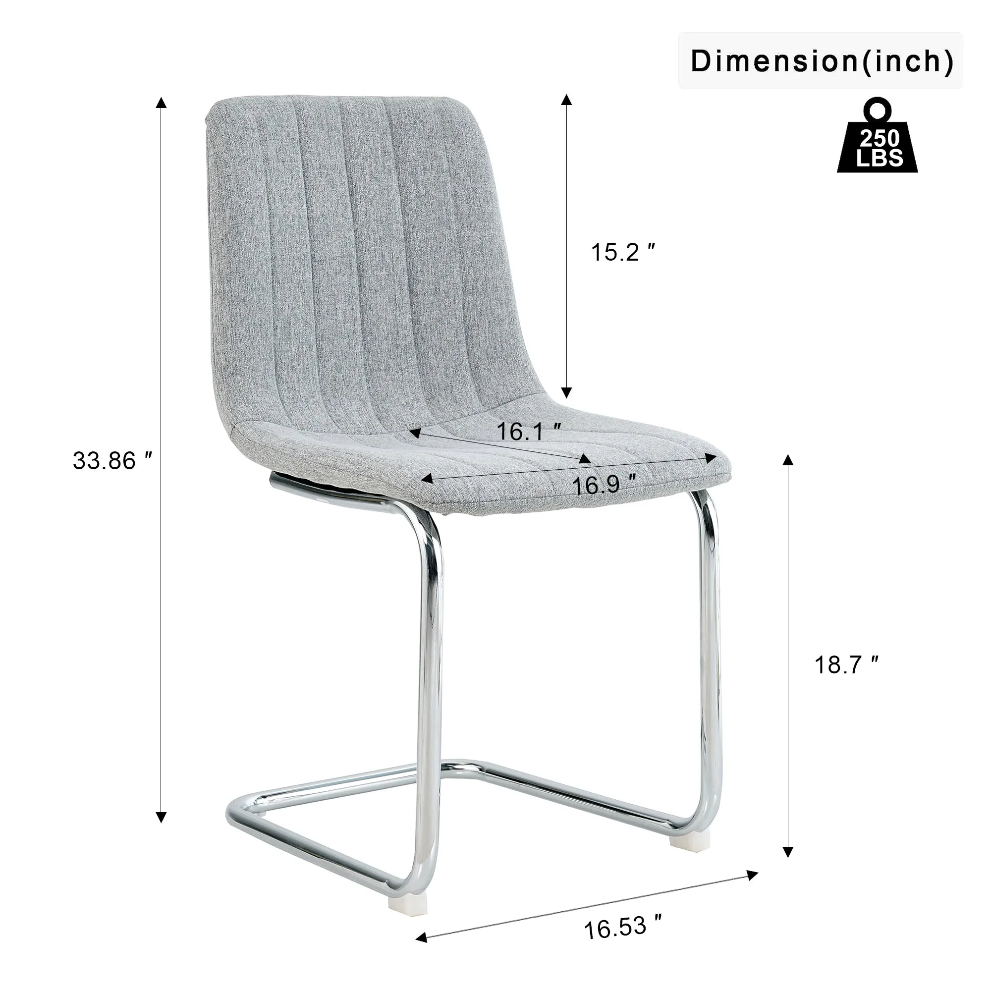 Genesis 5pc Dining Set Tempered Glass Table 4x Side Chairs - Light Gray