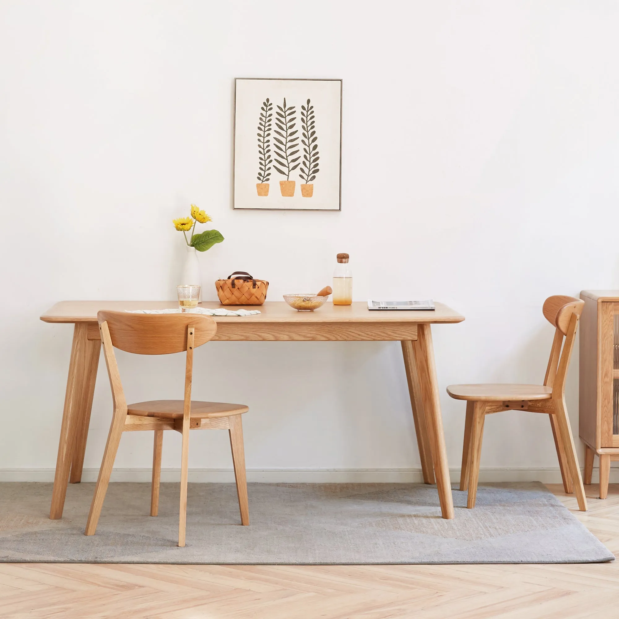 Gita Wooden Dining Chair (Set of 4) - Oak
