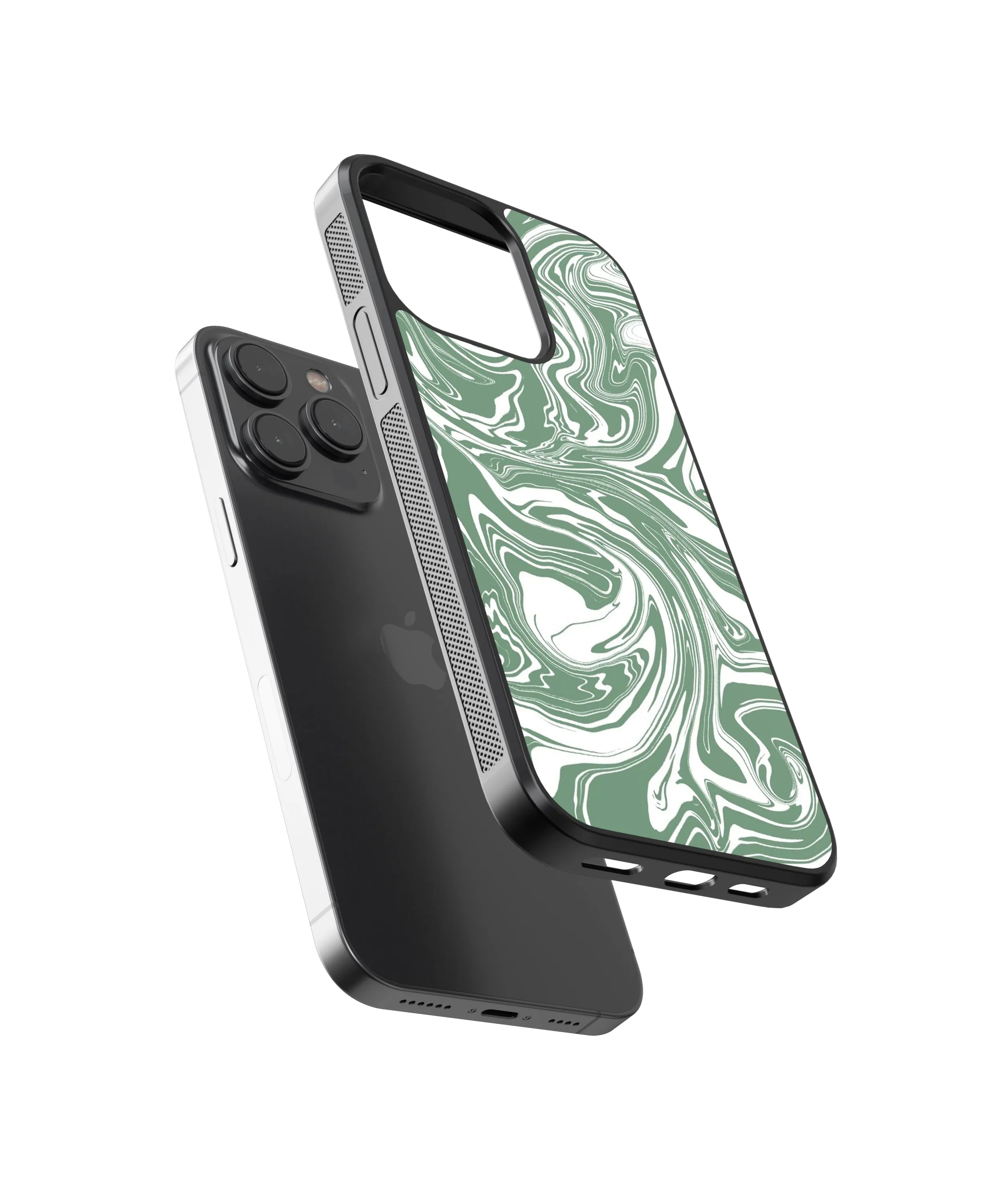 Green Marble Abstract Glass Phone Case Cover