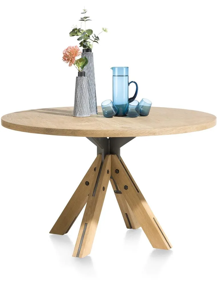 Habufa Jardin Starburst Oak Round Dining Table