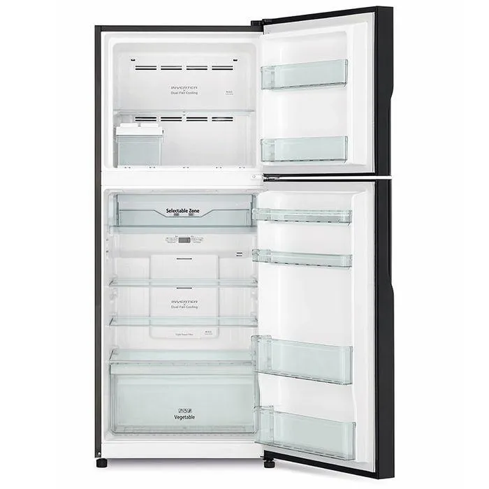 Hitachi R-VX420PM9 BBK Fridge 2 Doors G375L Inverter Black