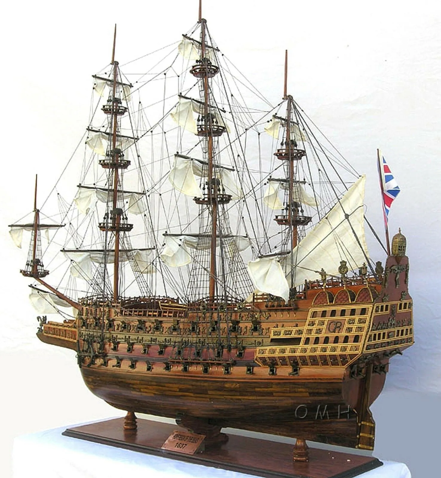 HMS Sovereign Of The Seas Royal Navy Tall Ship X Large  Wood Model Assembled
