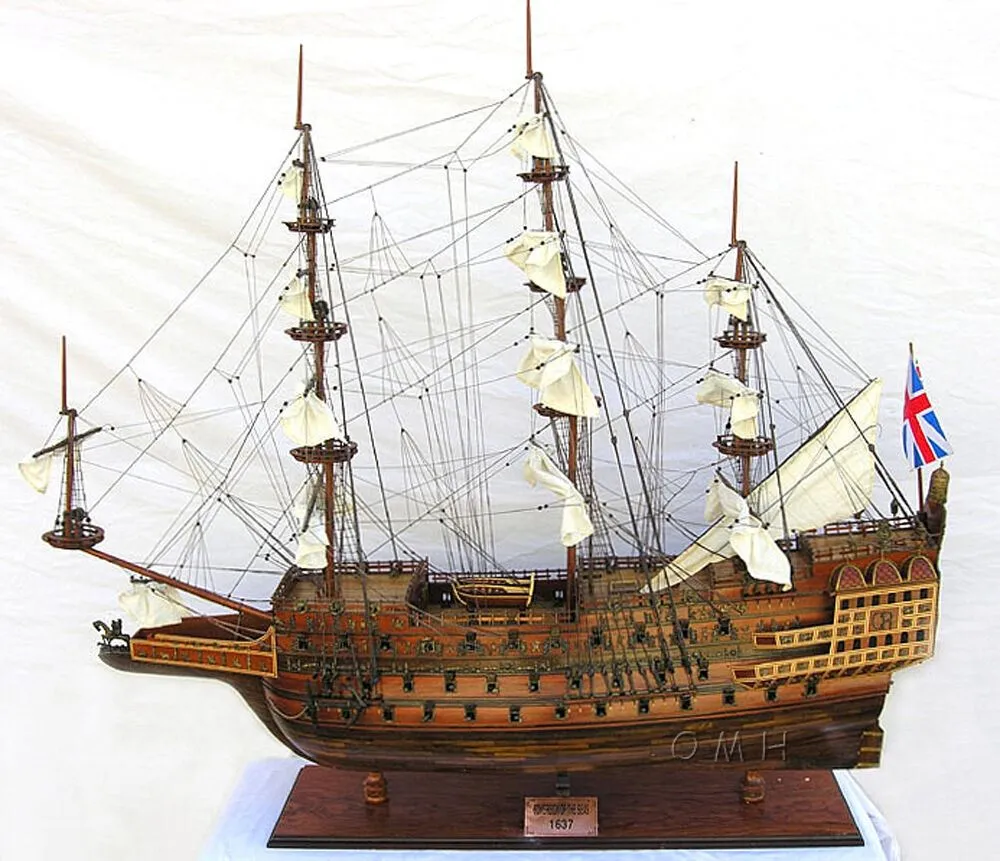 HMS Sovereign Of The Seas Royal Navy Tall Ship X Large  Wood Model Assembled