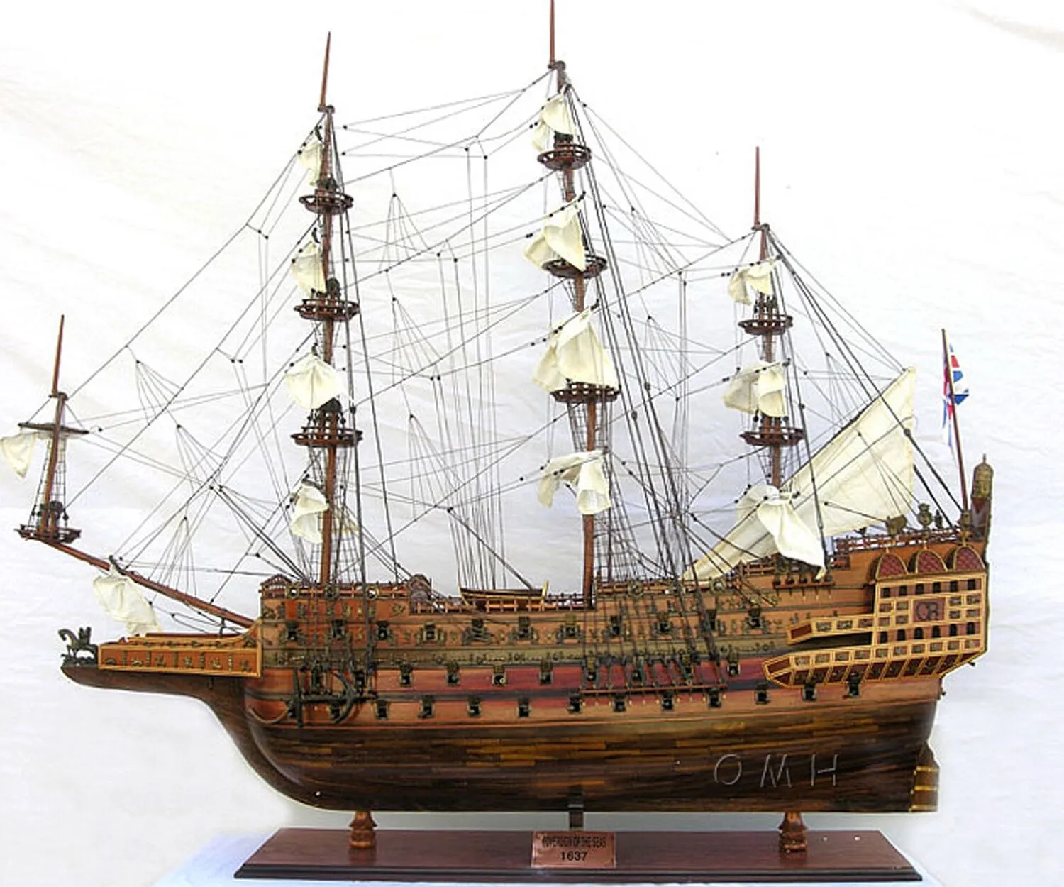 HMS Sovereign Of The Seas Royal Navy Tall Ship X Large  Wood Model Assembled