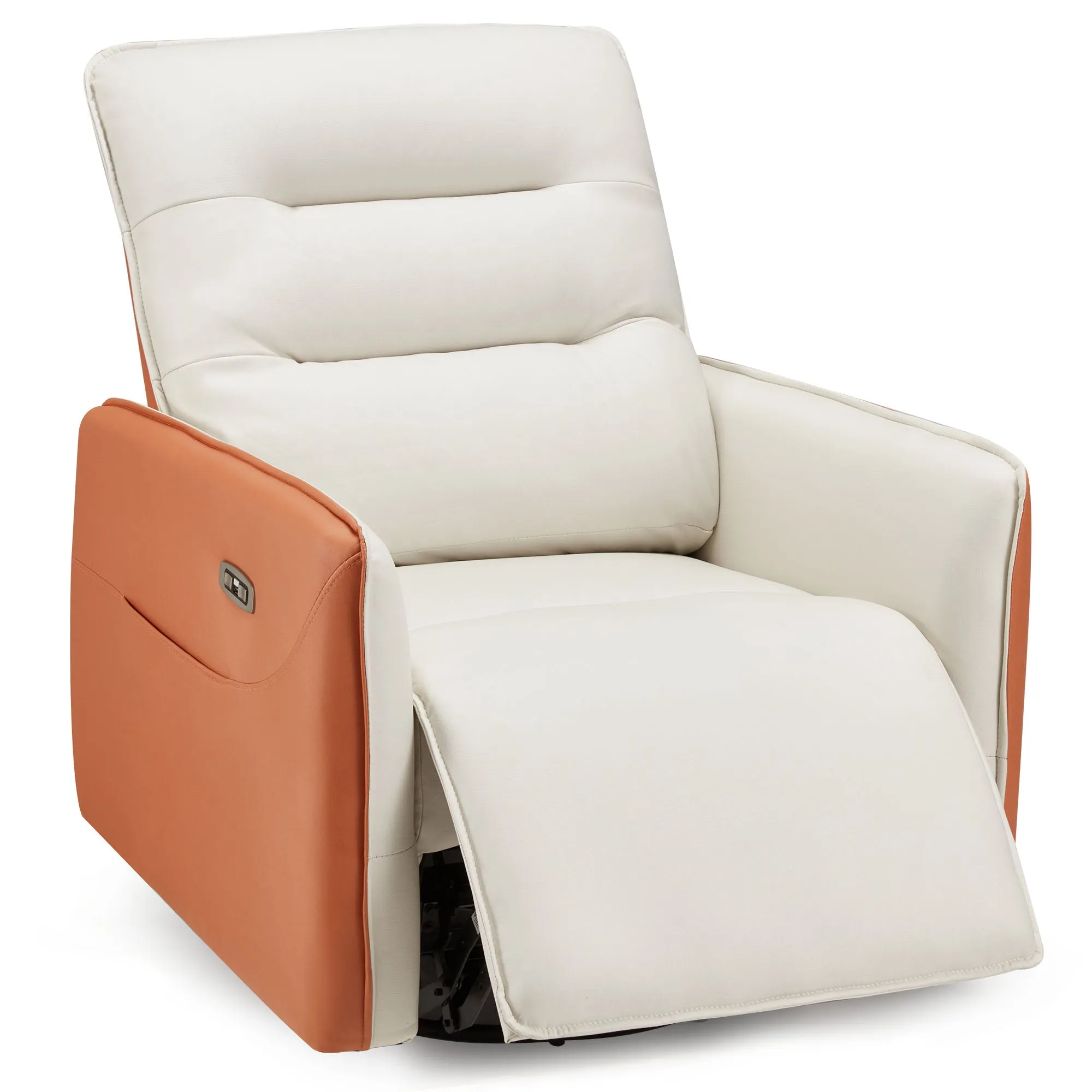 Homrest Power Recliner Chair Swivel Glider with Rock & Massage, Type-C Charge & Side Pockets (Beige)