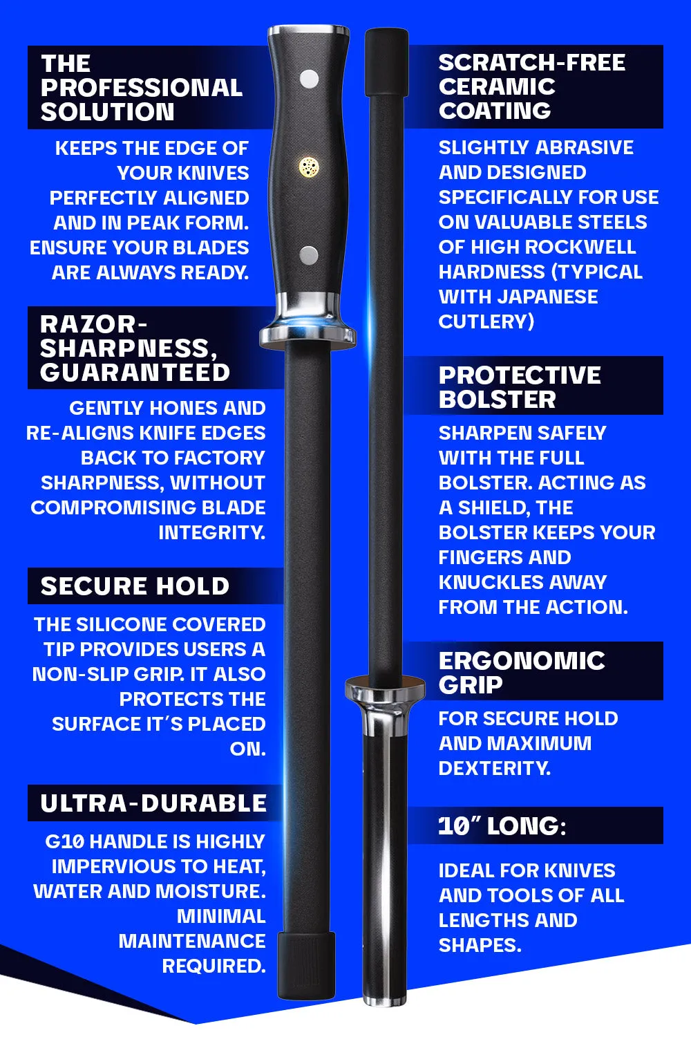 Honing Rod 10" | Ceramic Coating | Dalstrong ©